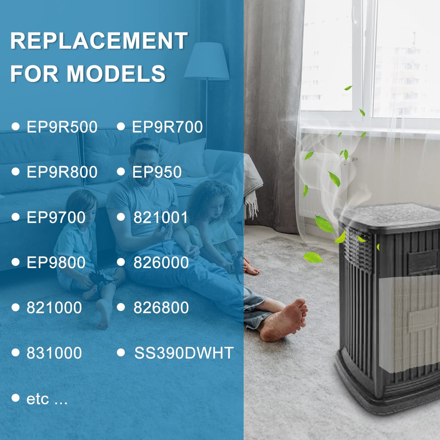 AMI PARTS 2 Pack 1043 Super Humidifier Wick Filter Replacement Compatible with AIR.Care EP9 Series EP9500 EP9700 EP9800 EP9R500 EP9R800 821000 826000 826800 and Bemis 800 8000 Series Humidifiers
