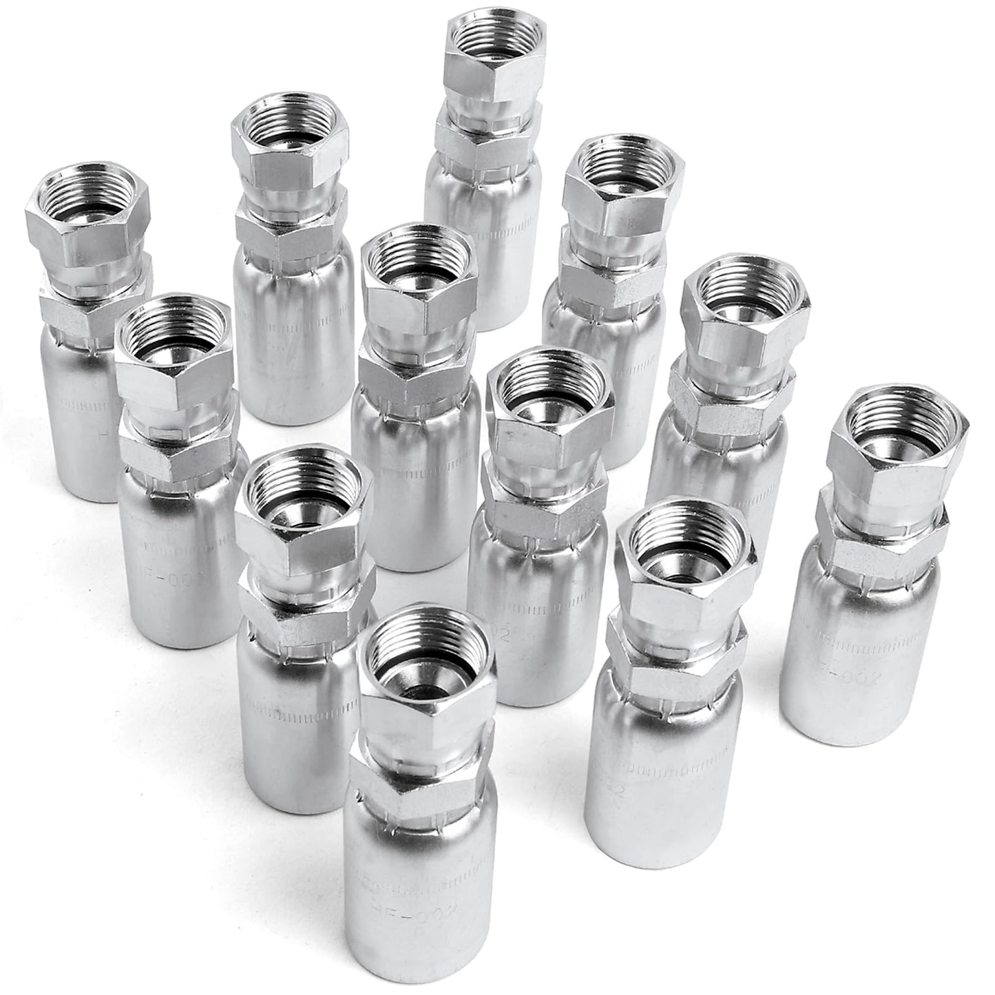 12PK 1/2" Hydraulic Hose x 1/2" JIC 37° Female Hydraulic Hose End Swivel Crimp Fitting Compatible with Dayco Weatherhead U-Series