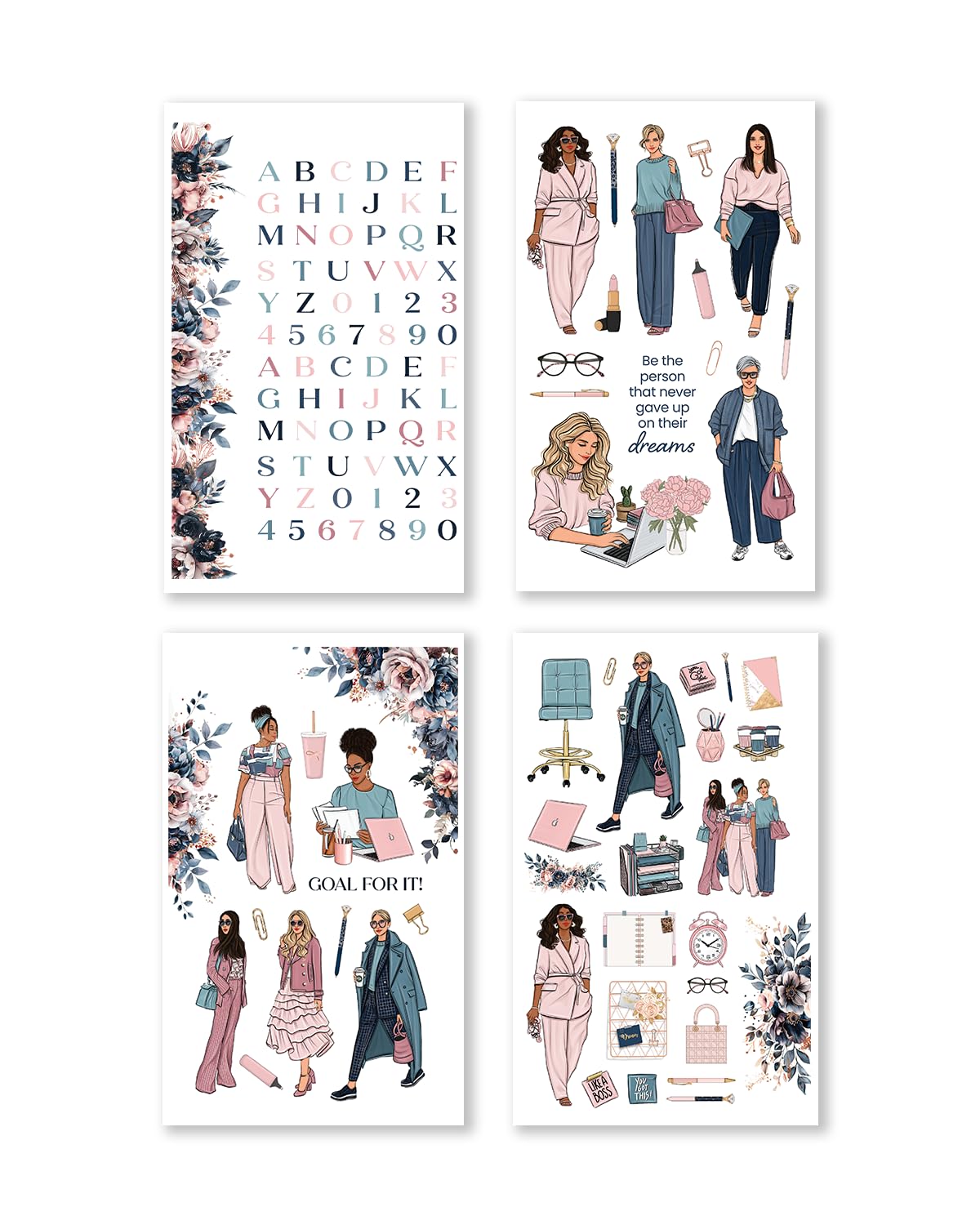Rongrong Goal for It Planner Sticker Book for Planners, Calendars and Journals – Aesthetic Premium Quality Stickers – Scrapbook Accessories – 24 Pages