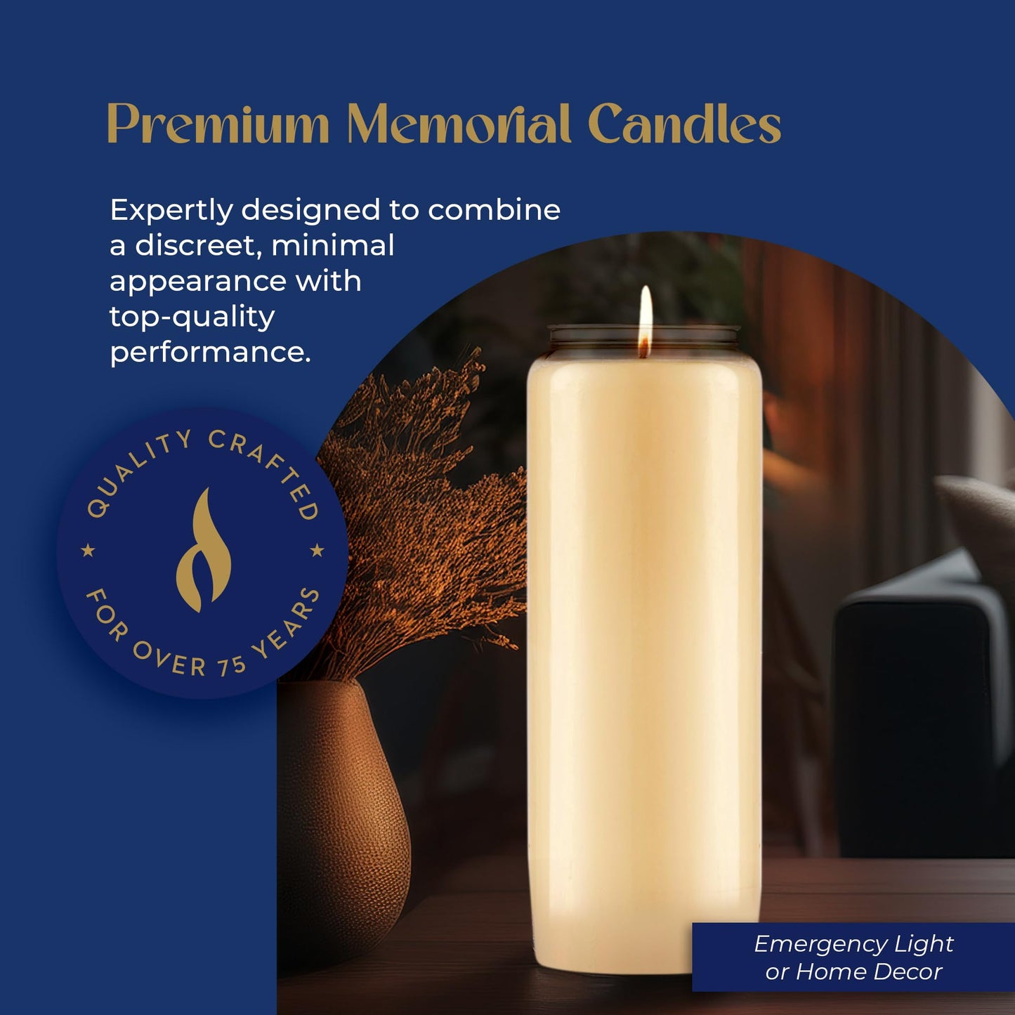 Lerner 9-Day Memorial Candles, 10 Pack, 7” Pillar Prayer Candle in Plastic Jar, Long-Lasting Smokeless Clean Burning Mourning & Shiva Candle for Vigils, Church, Emergencies, Jewish Yahrzeit Candles