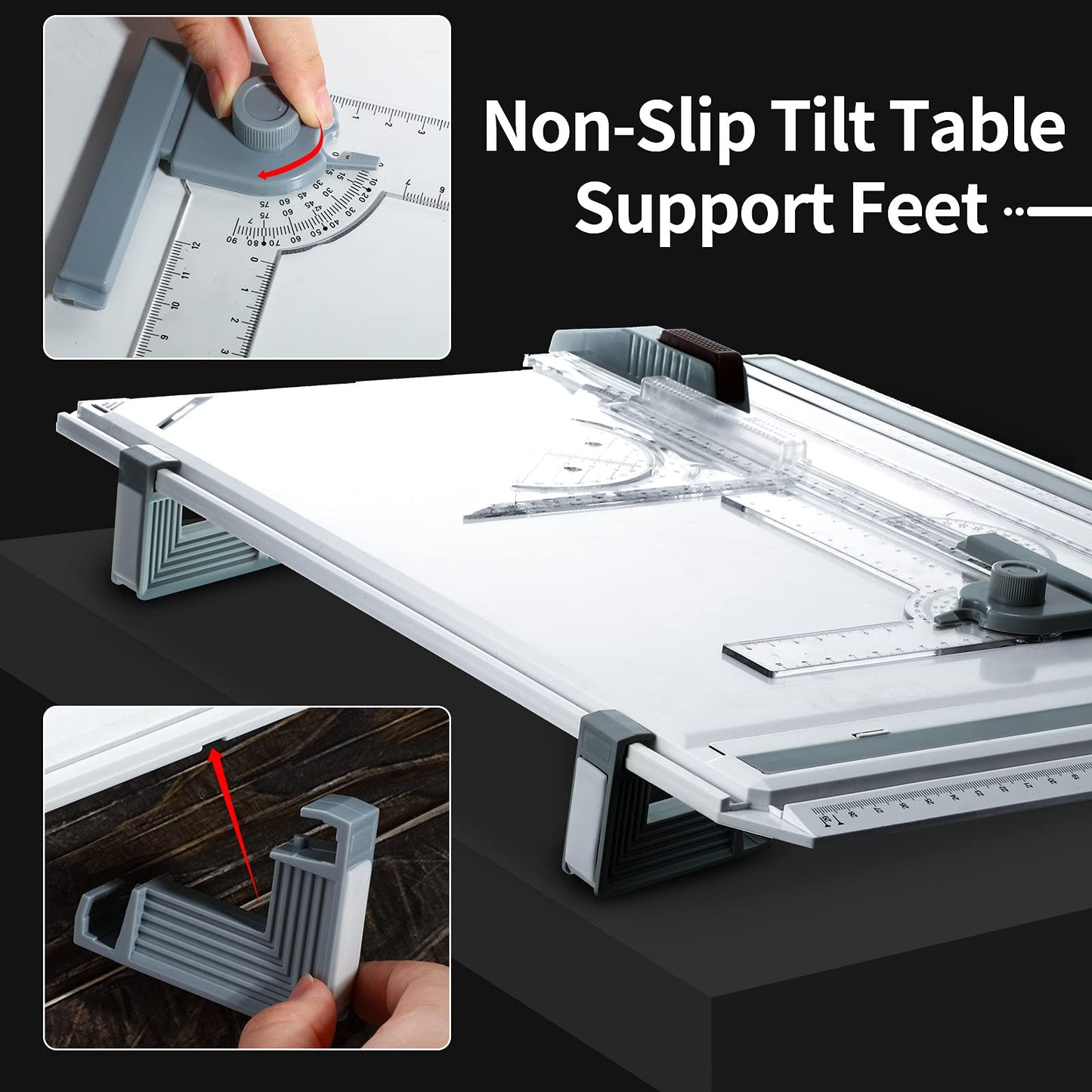 Zonon A3 Portable Drawing Board, Multi-Function Metric Drafting Table Drafting Board with Clear Rule Parallel Motion and Angle Adjustable Measuring System(A3)