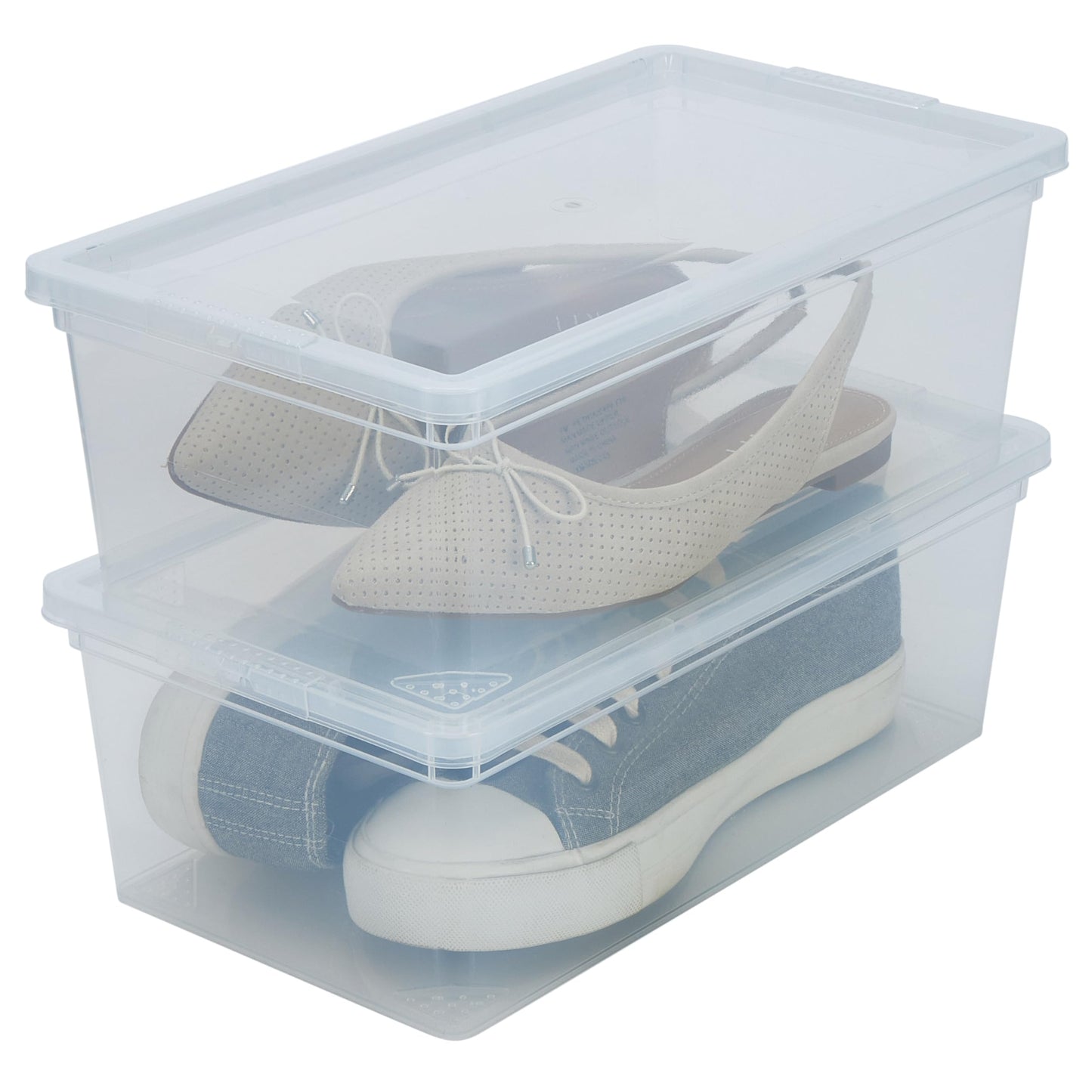 Simplify Storage Bins with Lids | Dimensions: 13.23"x 7.5"x 4.5" |6 Pack| Stackable | Nestable Bins | Great for Clothing | Books | Household Items | Shoes | Home Organization | Clear.