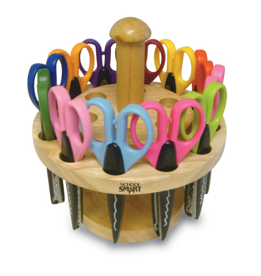 School Smart Paper Edger Scissors, 6-1/2 x 2-1/2 Inches, Assorted Colors, Set of 12
