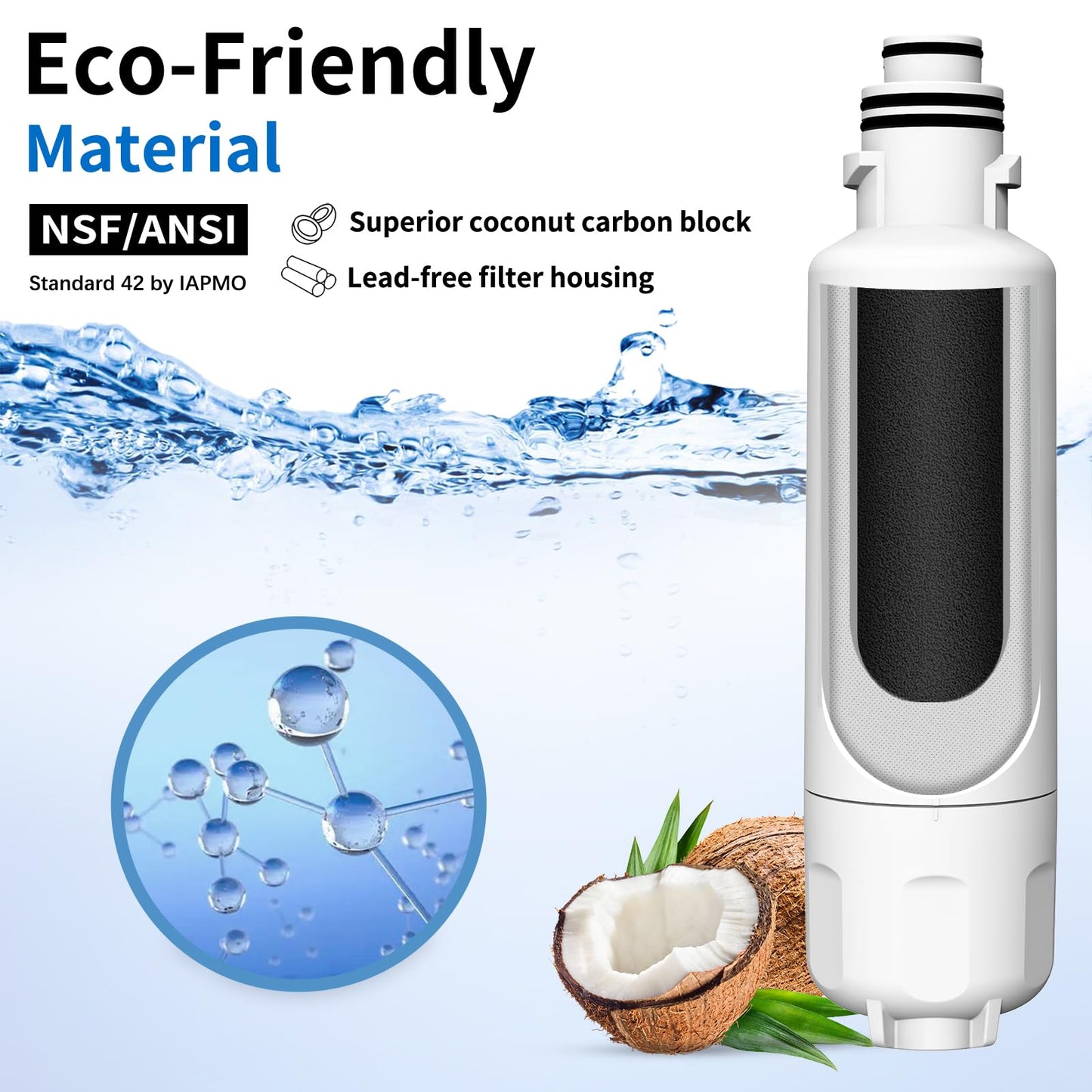 HX2019FR-A HX2019F-A Water Filter Compatible with Hisense HRM260N6TSE HRFD560SW HRCD585BW HRFD634BW HRCD650BW HRCD586TBWB Mora MRM260N6TSE Refrigerator (2 Pack)