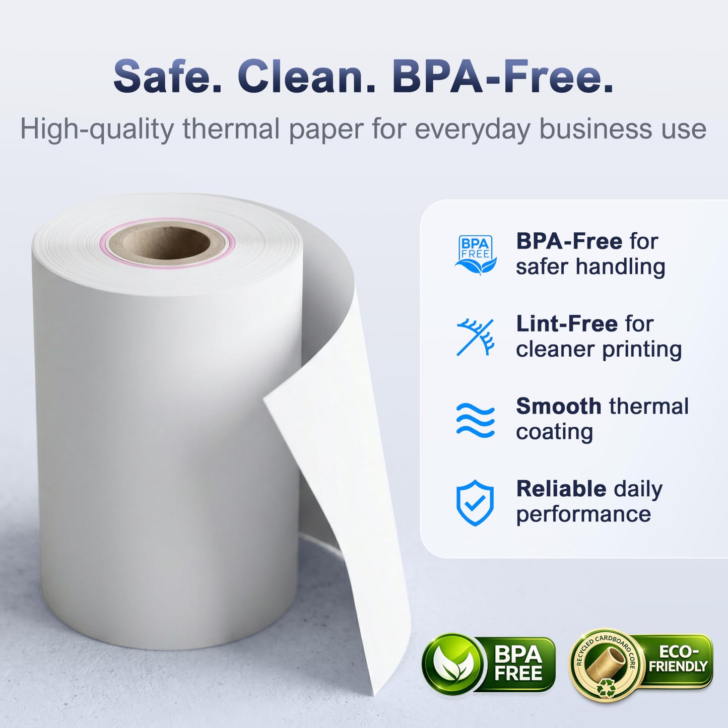 Vonlyst Thermal Receipt Paper Rolls for Dejavoo Z8 Z9 Z11 P1 P3 P8 QD1 QD2 QD4 QD5 – 2 1/4 x 55 BPA Free Credit Card Machine & POS Printer Paper with Red End Warning Stripe – 50 Pack