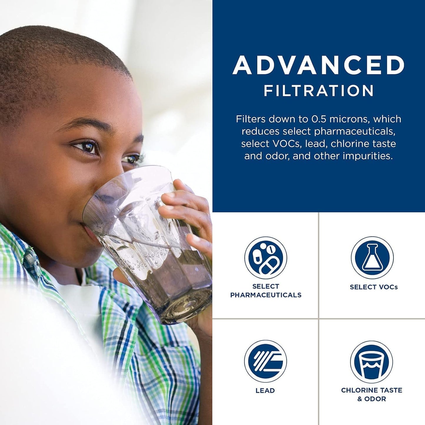 GE Icemaker & Refrigerator System, Exterior Connection, Ice for Beverages, Reduce Chlorine Taste & Odor for Better Water, Replace Every 6 Months, GXRLQK