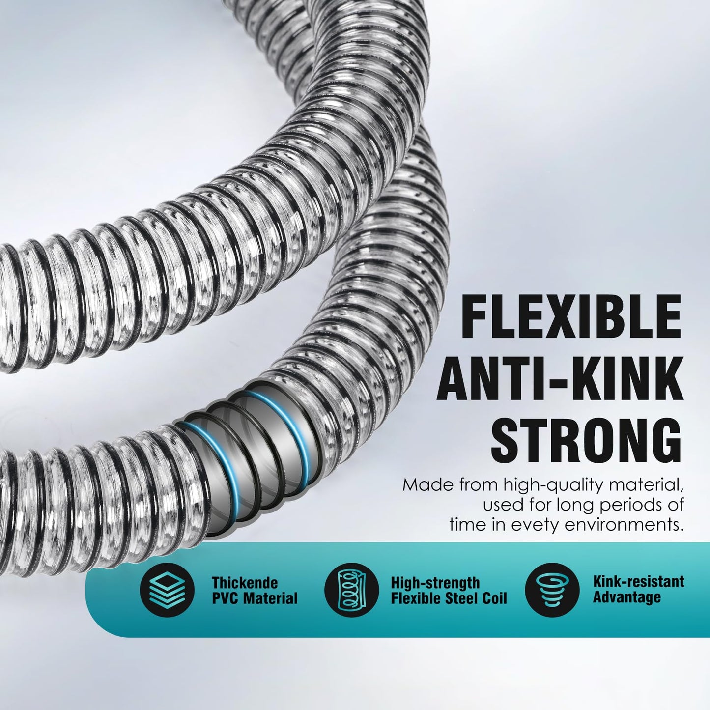Vacuum Hose Replacement Parts Compatible with Shark StainStriker Portable Carpet Cleaner PX201, PX251, PX202, PX221, PX221BRN, PX202BRN, 59" Carpet Cleaner Hose Vacuum Parts & Handle Attachment