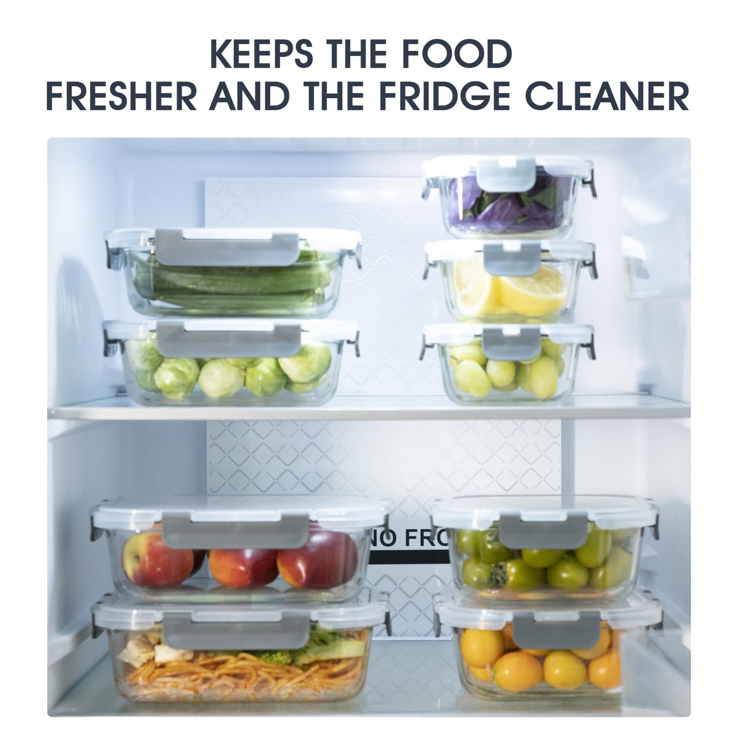 S SALIENT 18 Pieces Glass Food Storage Containers with Lids,Airtight Glass Meal Prep Containers,Glass Storage Containers Set for Kitchen,Pantry BPA Free & Leak Proof (9 lids & 9 Containers)