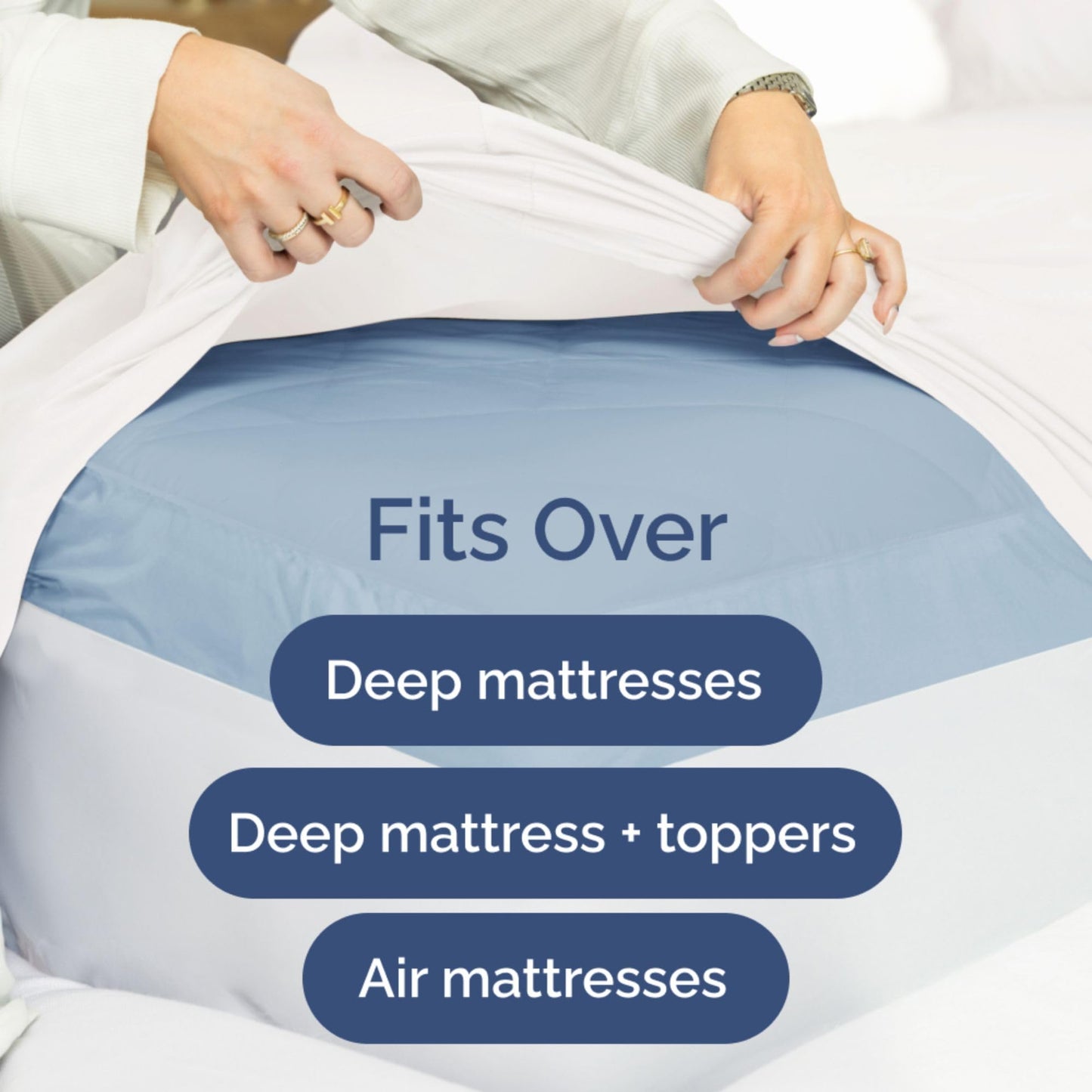 Extra Deep King 400 Thread Count Cotton Fitted Sheet - Hotel Luxury Single Fitted Sheet Only - Easily Fits 18" to 24" Mattress - Soft, Wrinkle Free, Breathable & Comfy Extra Deep Pockets White Fitted