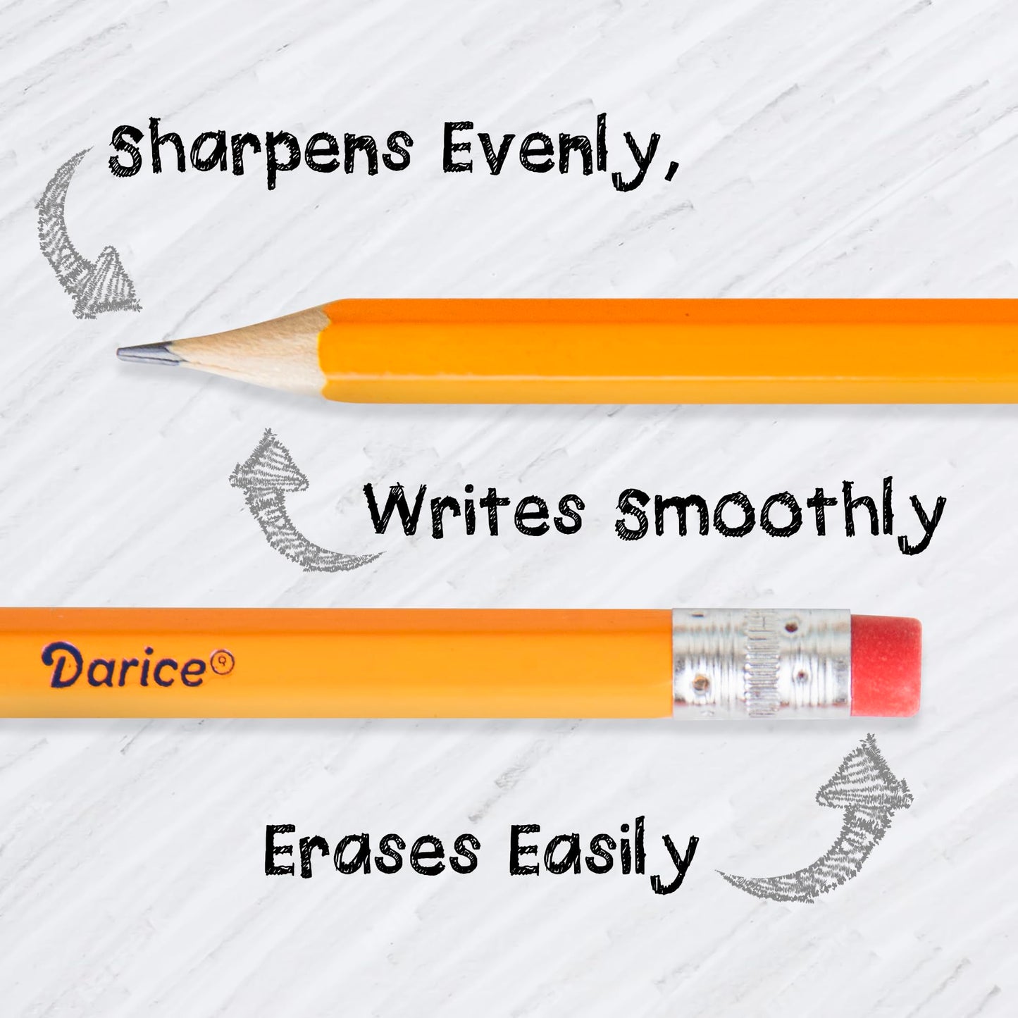 Darice Wood-Cased Pencils, 288pc Bulk Pre-sharpened #2 HB Pencils with Eraser for Classroom Back to School Supplies, 12 x 24 Pack