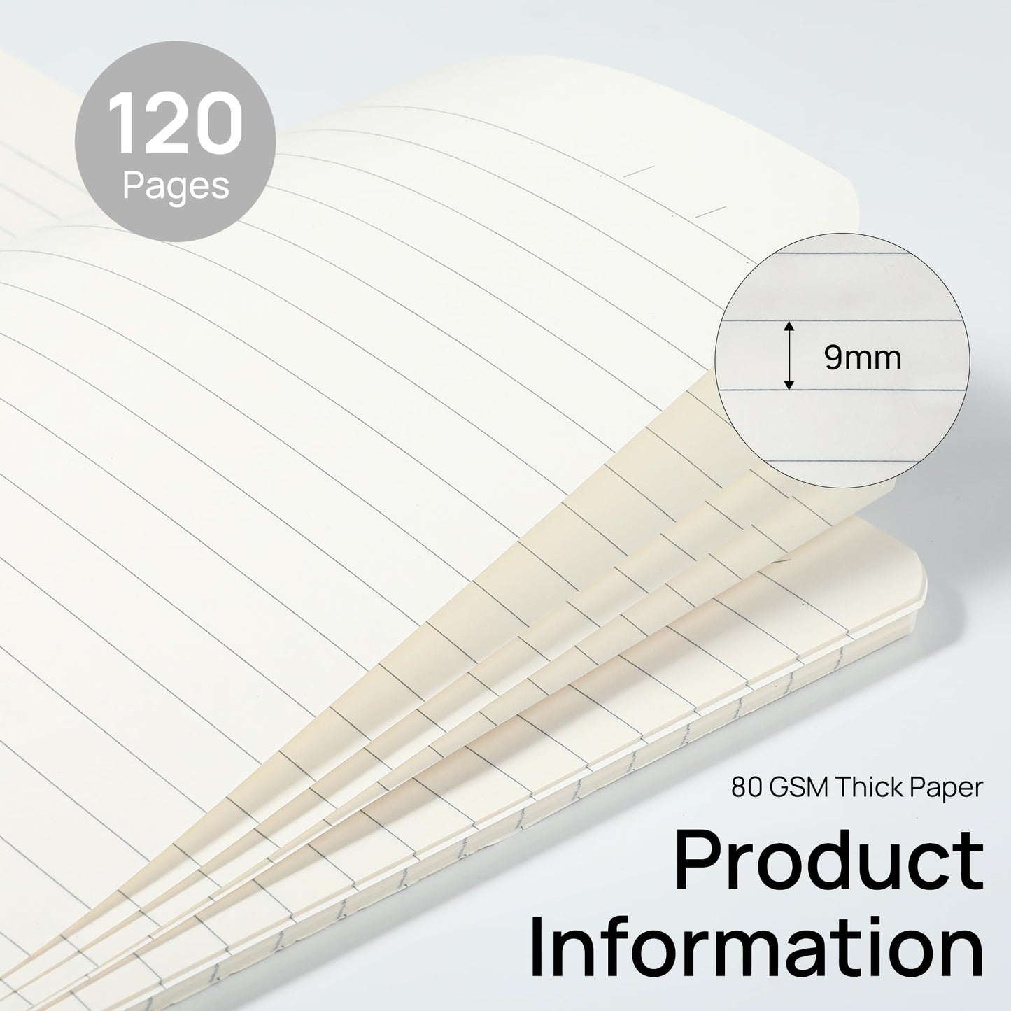 miikoul 48 Pack A5 Spiral Lined Notebooks, 8.1" X 5.5", 60 Sheets/120 Pages Wide Ruled Notebook Spiral Journals Bulk Paper Cover Notepad 12 Colors for Students Taking Class Notes Home Office Gift