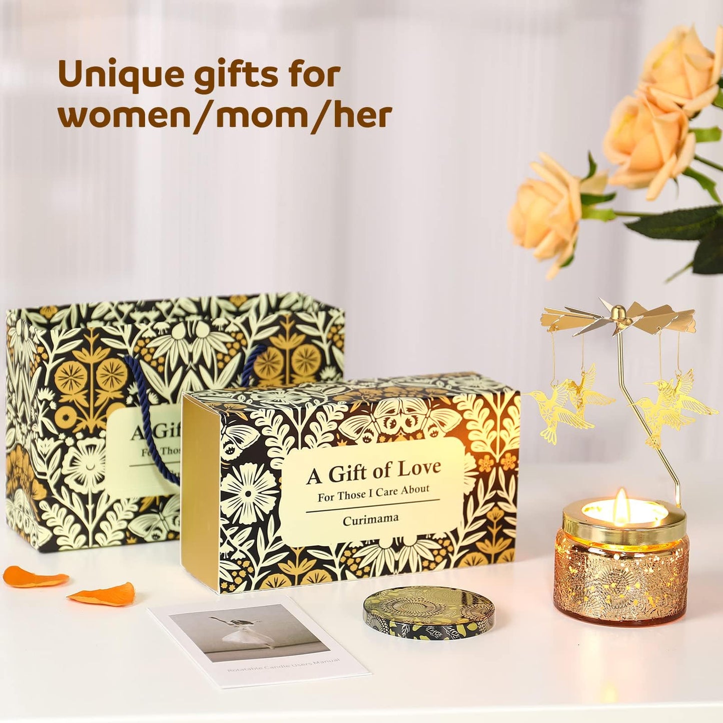 Unique Hummingbird Rotating Scented Candle – Gifts for Women Who Have Everything, Funny Birthday Present for Mom Grandma Wife Daughter
