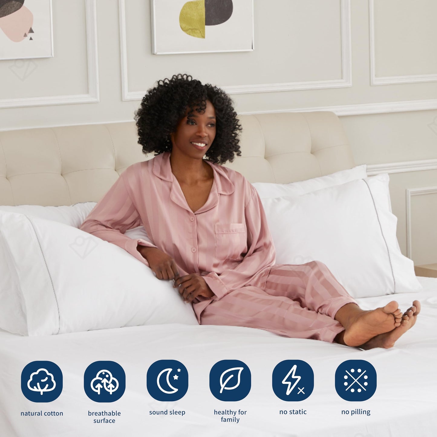 sunflower Extra Deep Pocket Queen Sheet Sets Fits 18"-24" in Deep Mattress -100% Cotton Queen Sheet Set, White Hotel Luxury Soft Breathable Sheet Sets for Queen Bed Deep Pocket