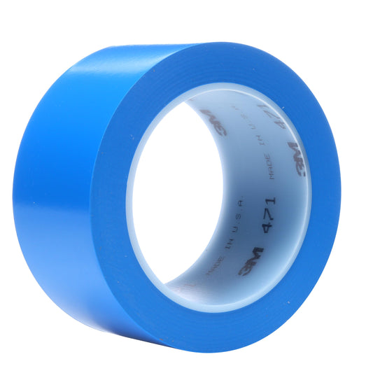 3M Vinyl Tape 471, Blue, 2 in x 36 yd, 5.2 mil, 1 Roll, Individually Wrapped Conveniently Packaged