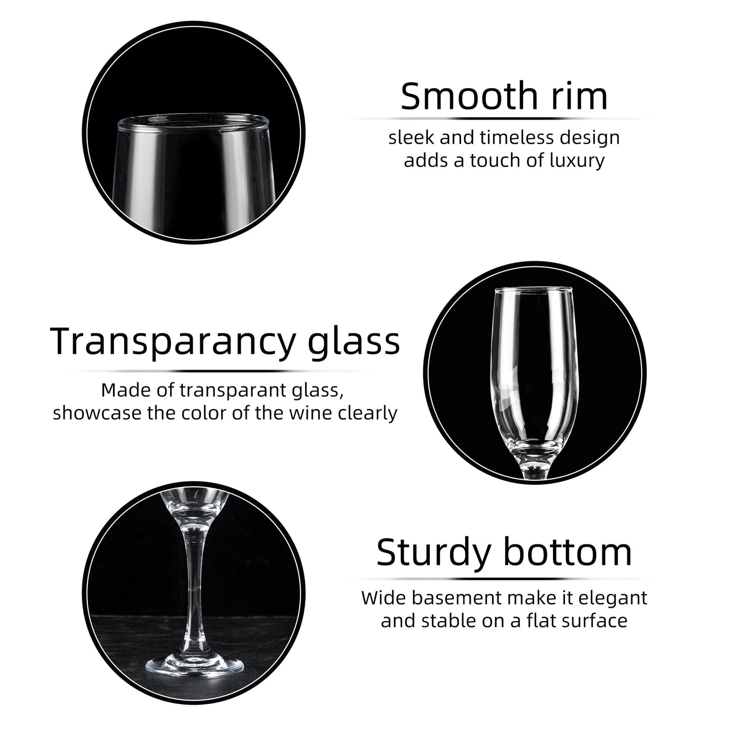 UMEIED Set of 16 Champagne Glasses, Champagne Flutes with Classic Shape, Long stem Sparkling Wine glasses for Wedding, Restaurant, Bar, Wine Toasting, Clear