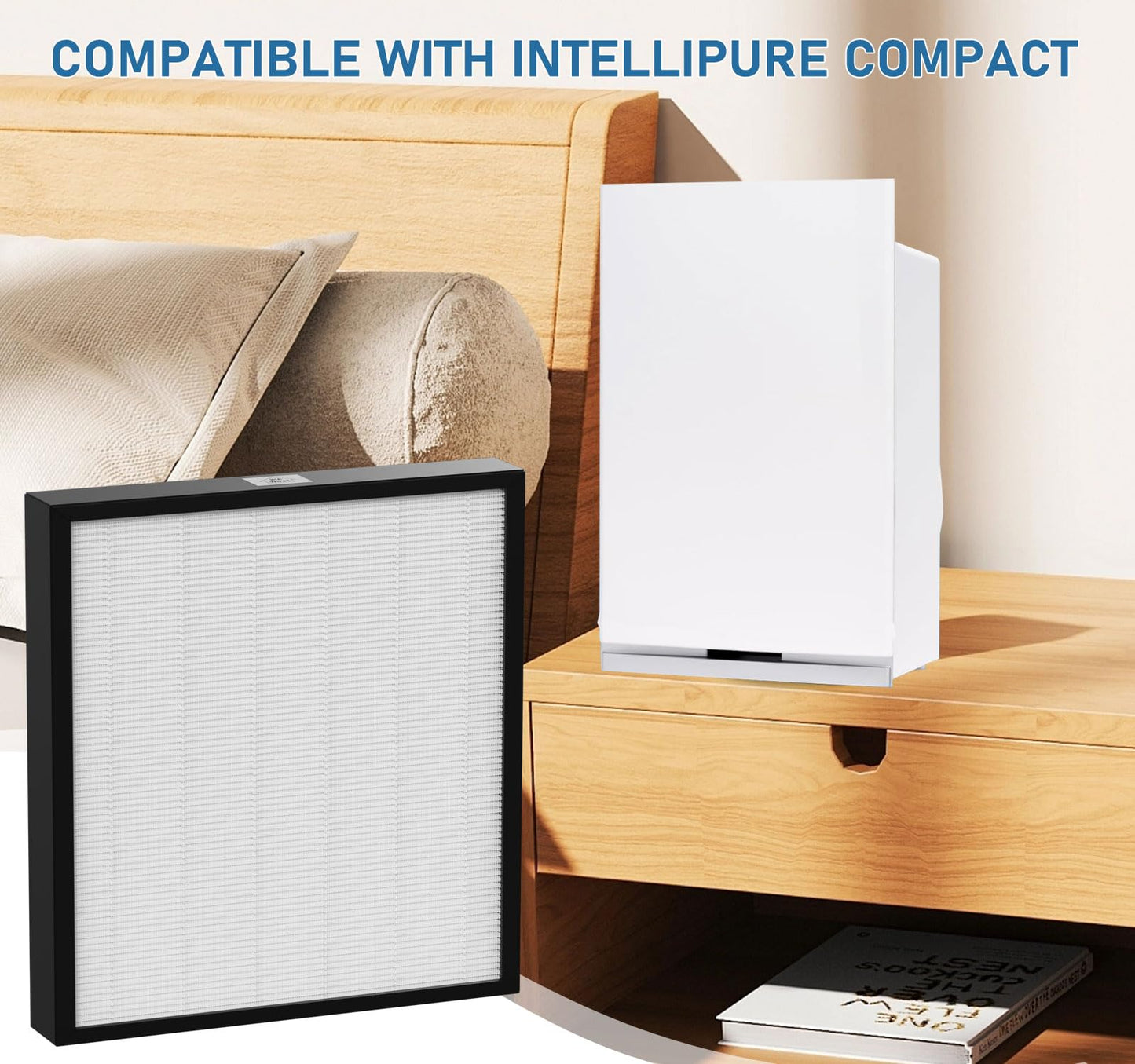 Compact HEPA Replacement Pre-Filter Compatible with Intellipure Compact Air Cleaner Purifier Filter, HEPA and Activated Carbon Filters, 2 Pack