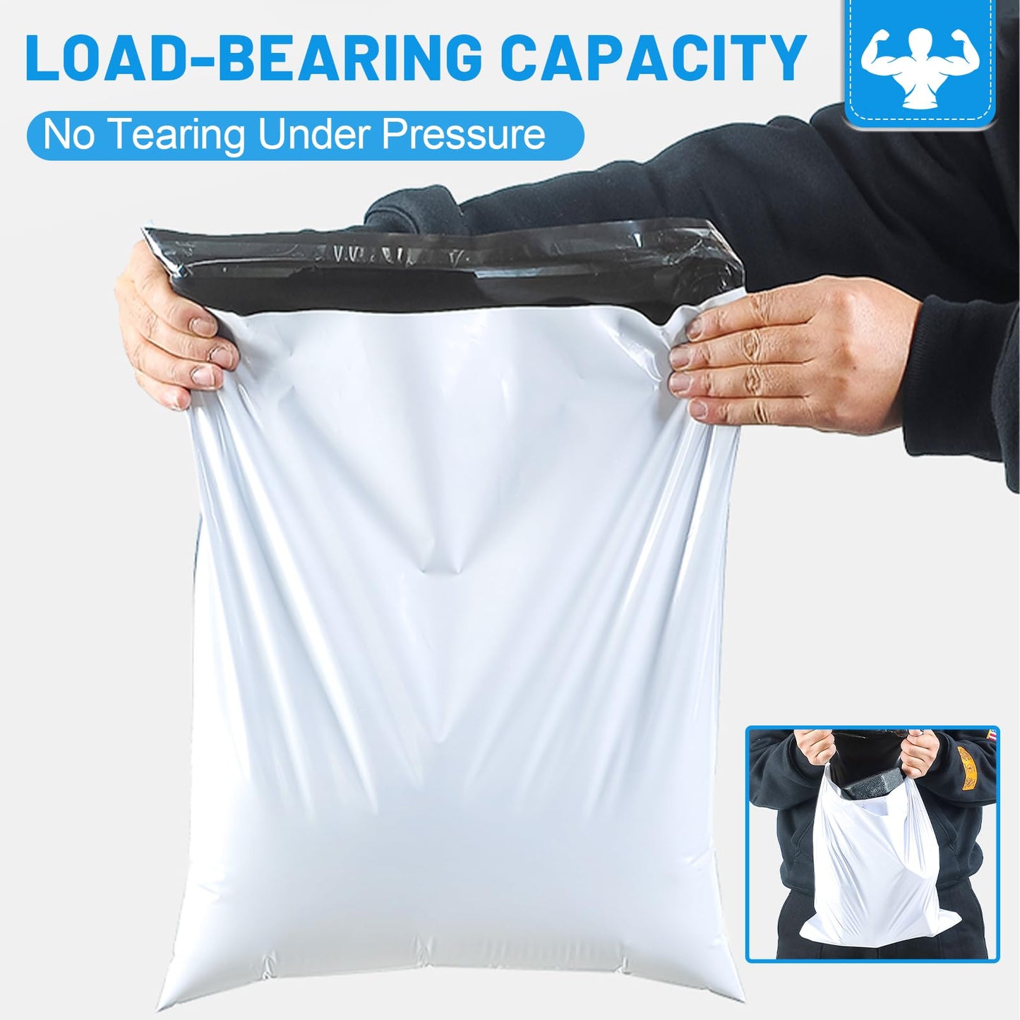 LINSIRON 1200 Pcs Poly Mailers Shipping Bags 10x13 Inch Packaging Clothes Polymailers Envelopes Mailing Package Self Seal Shipping Envelopes Waterproof Poly Bags Small Business Supplies Package White