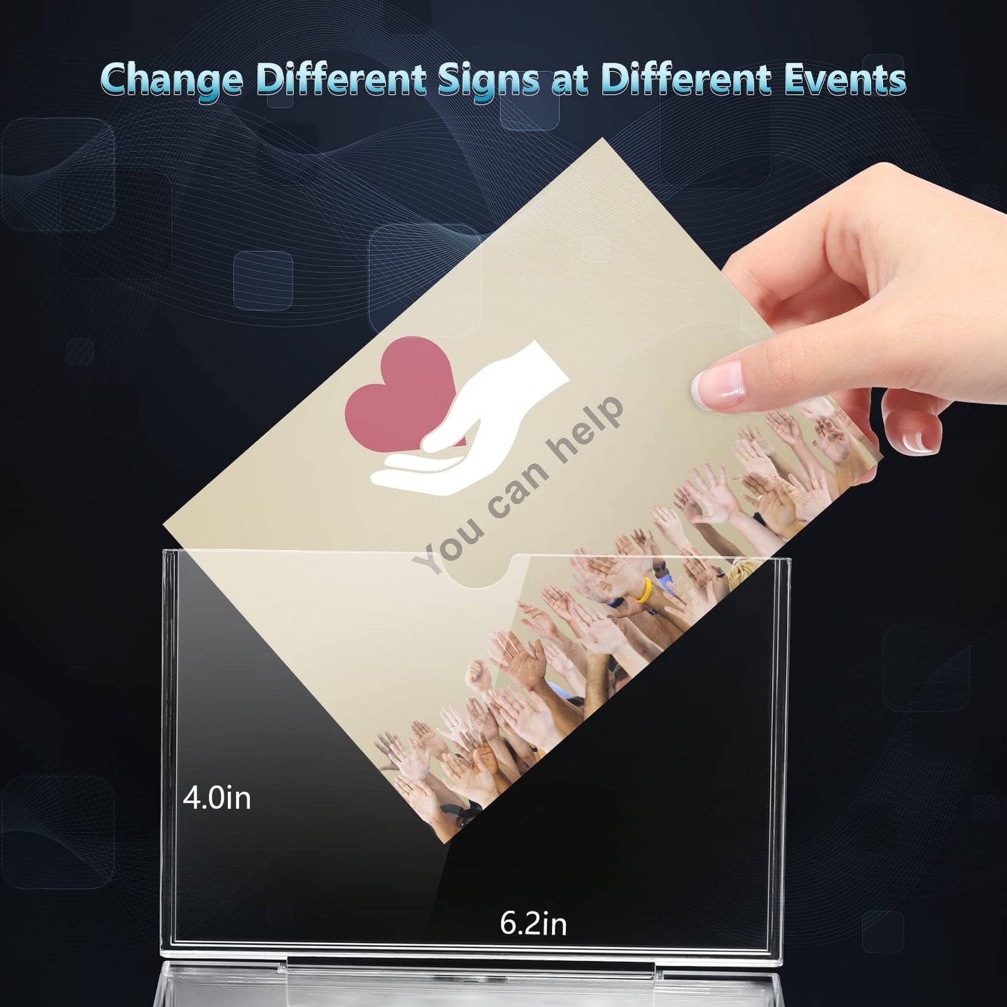 KYODOLED Clear Donation Box for Fundraising, Suggestion Box with Lock and Key, Raffle Box for Tickets with Sign Holder, Tip Jar for Event and Organization, 6.1"x4.3"x3.8", 3PACK(Sign Card Not Contain)