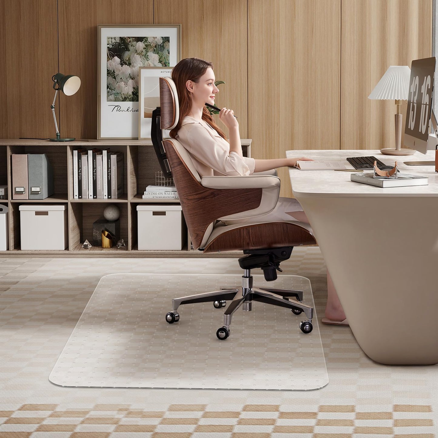 WASJOYE Chair Mat for Carpet, 48" x 60" Office Chair Mat for Carpet, Heavy Duty Chair Mat with Non-Slip Studded for Home and Office Low Pile Carpet