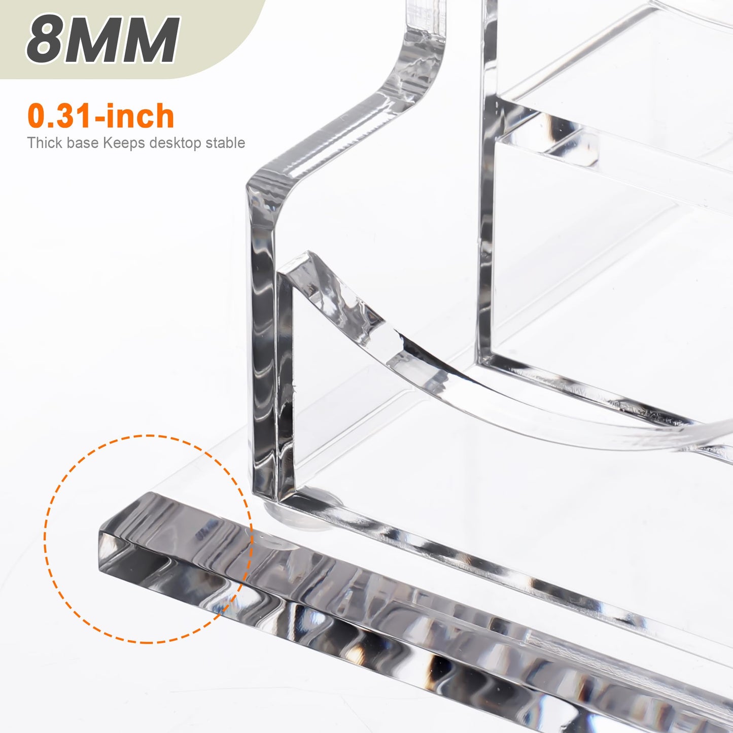 SANRUI Business Card Holder for Desk Clear Acrylic Business Card Holders, Business Card Display Stand 4 Tier 12 Slots