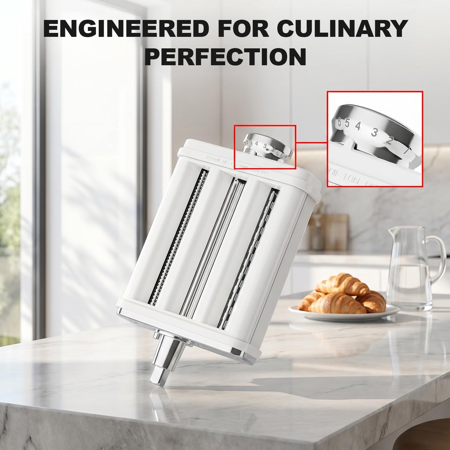 Pasta Attachment for KitchenAid Stand Mixer, 3 in 1 Set Pasta Maker KitchenAid Attachment Includes Spaghetti Cutter, Pasta Sheet Roller and Fettuccine Cutter, Attachment for Kitchen aid Mixers
