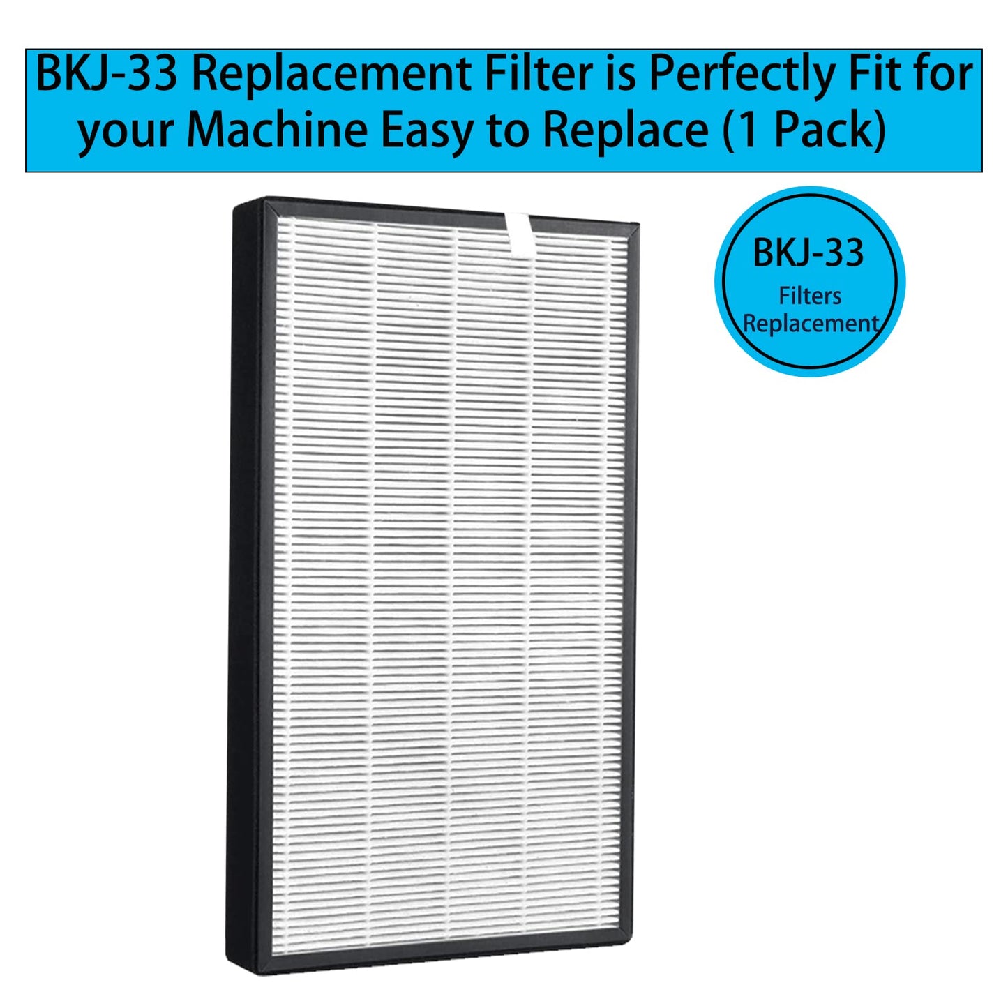 Replacement BKJ-33 Filter for COLZER 1300 Sq Ft / 2500 Sq Ft Air Purifier, 3-in-1 Replace BKJ 33 Accessory (1Pack)