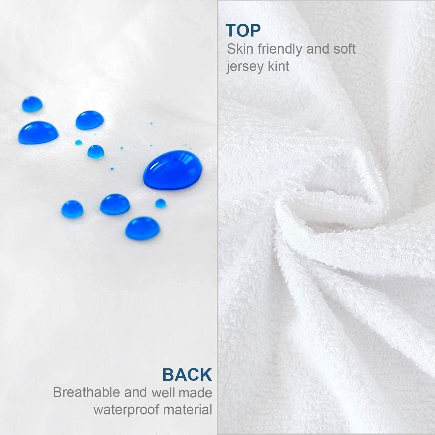 Zippered Mattress Protector 2 Pack with Ultra Soft Terry Surface, 6-Side Waterproof Mattress Encasement, Durable Zipper, Noiseless, for Standard Queen Size Mattress 60'' X 80''(10-14 in.H)