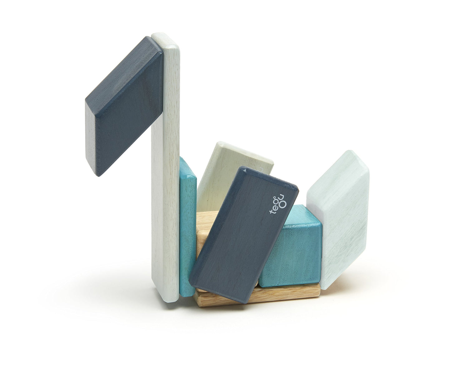 14 Piece Tegu Magnetic Wooden Block Set, Blues