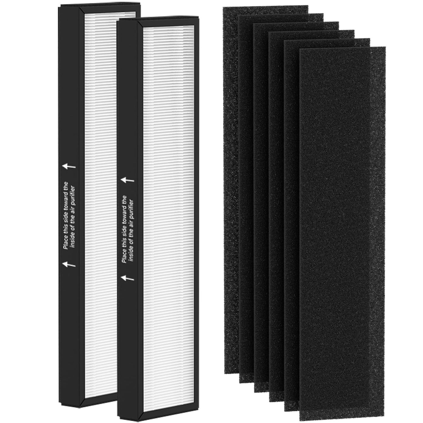182550 Filter Replacement, Compatible with Bionaire BAP536UV-U Air Purifier and Holmes HAP537UV / 2141139 Air Purifier, 2 H13 True HEPA Filter and 6 Activated Carbon Pre-Filter