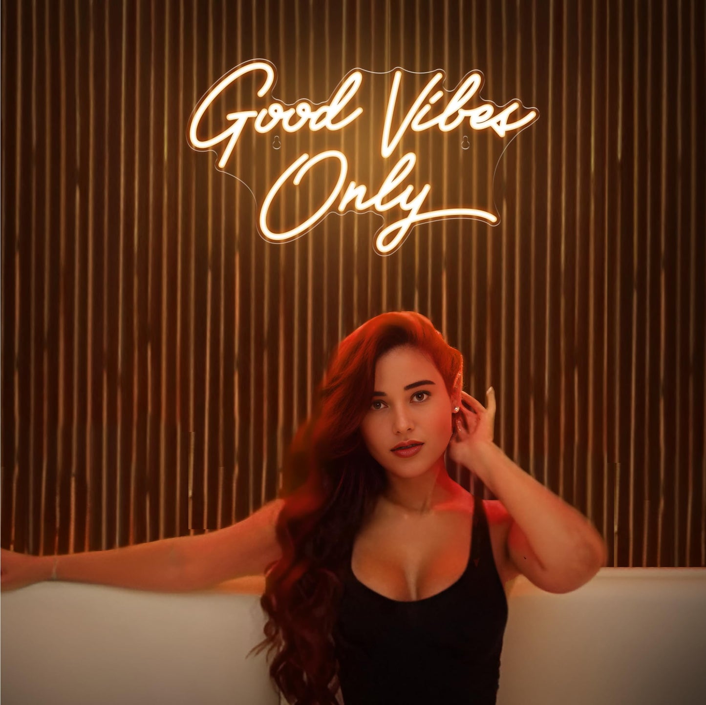 Kavaas Good Vibes Only Neon Signs for Wall Decor 17.7" x 9.9" | Warm White Good Vibes Only LED Sign for Bedroom, Party, Bar, Salon - Best Gifts for Birthday, Christmas
