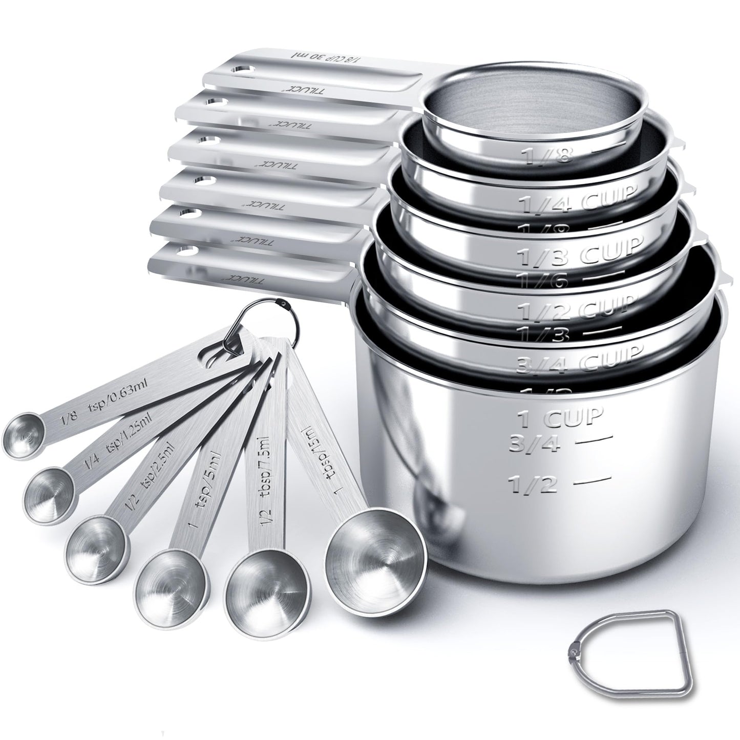 TILUCK Stainless Steel Measuring Cups & Spoons Set, Cups and Spoons,Kitchen Gadgets for Cooking & Baking (12)