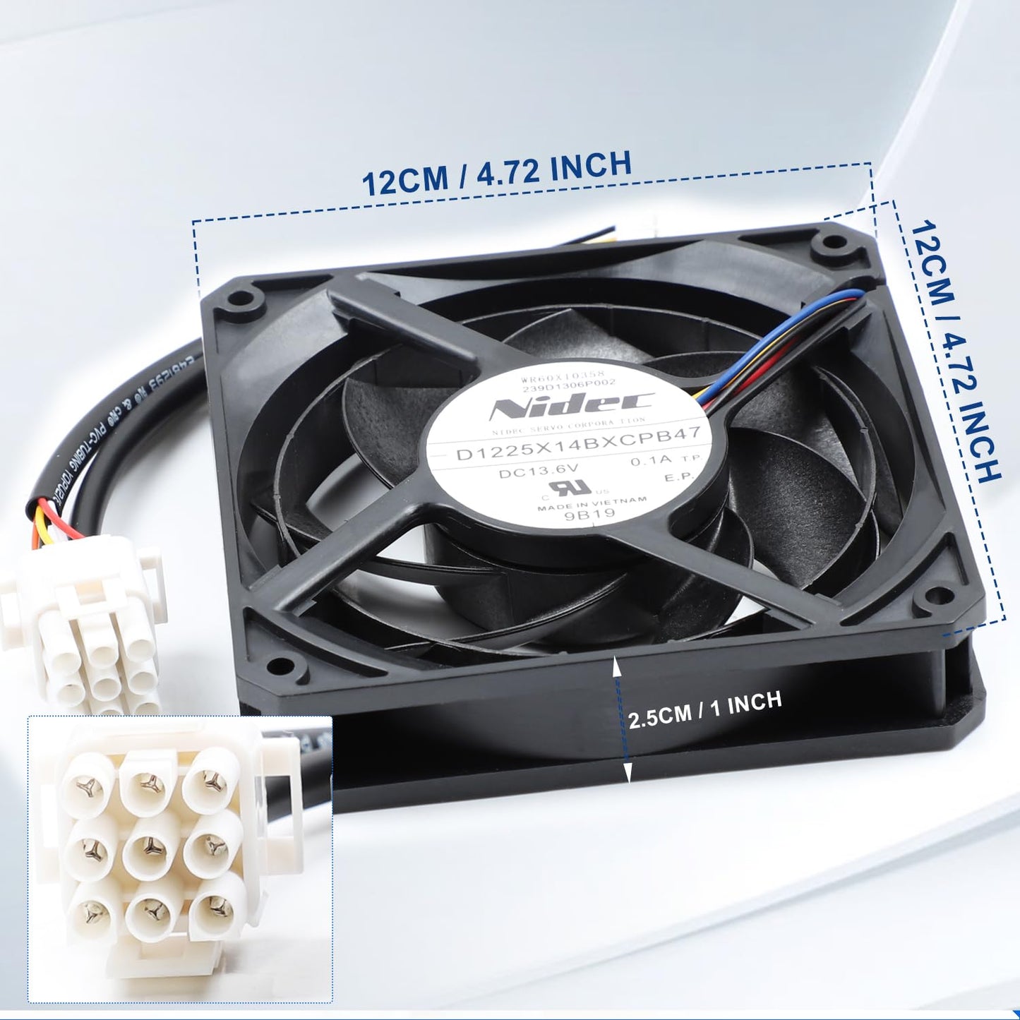 WR60X10358 WR60X10339 Refrigerator Condenser Fan Motor Compatible with GE CFE28TSHBSS CFE28TSHCSS CFE29TSDASS CFE29TSDBSS CFE29TSDCSS Replaces EAP8690738 PS8690738 239D1306P002 D1225X148XCPB47