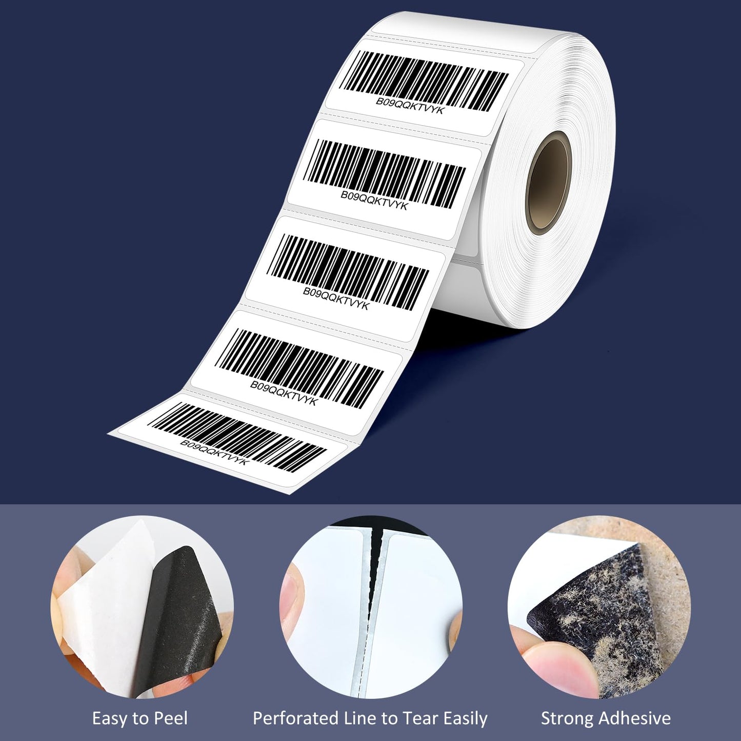 L LIKED 2" x 1" Direct Thermal Labels, Permanent Adhesive Barcode Adress Labels & Compatible with Rollo, Zebra and Other Desktop Printers (12 Rolls, 15600 Labels)