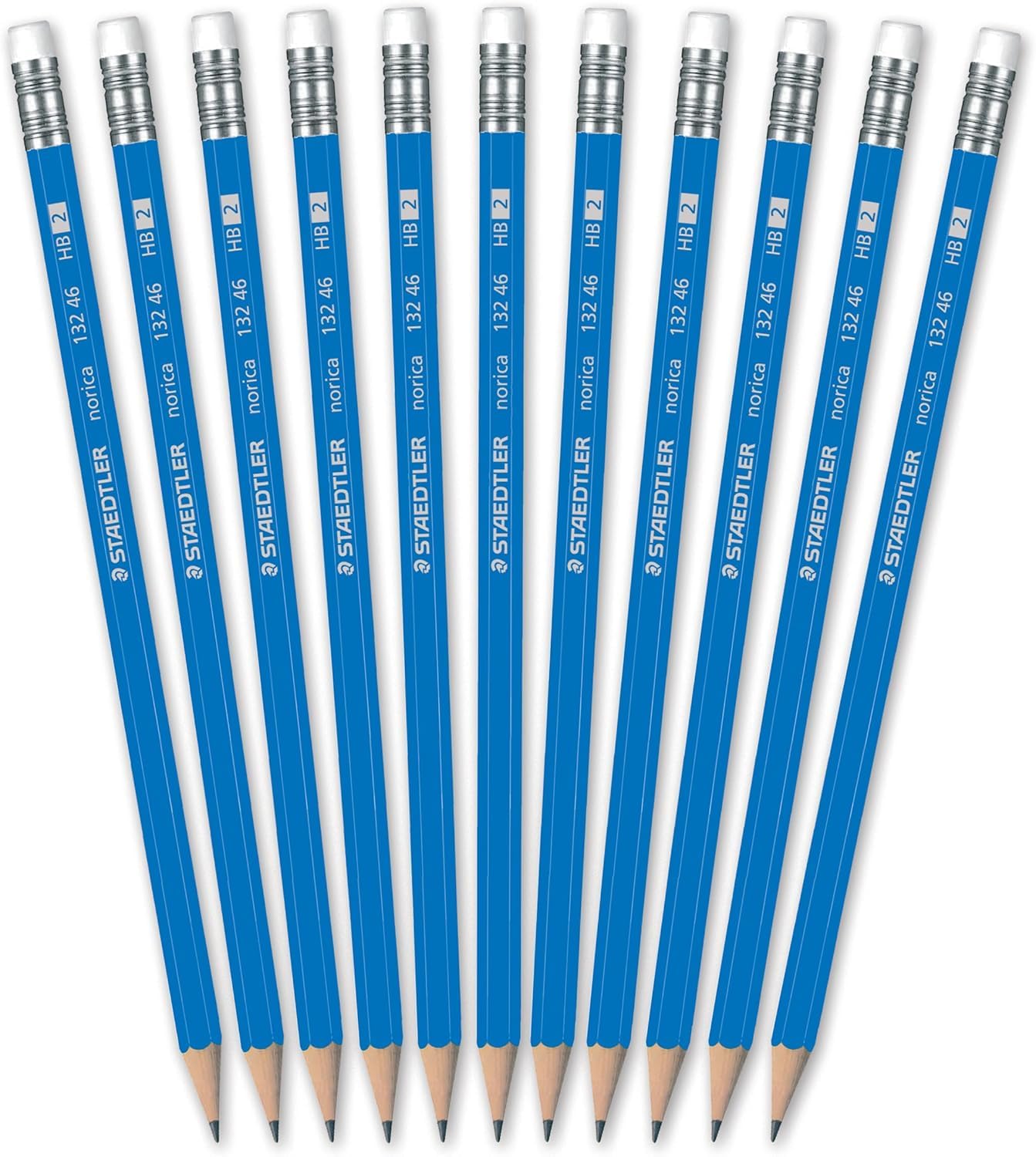 STAEDTLER Norica #2 HB Pencils Class Pack: 144 Pre-Sharpened Pencils + 12 Erasers, Bulk School Supplies Set, Break-Resistant Lead, Latex- & PVC-Free, For Writing, Testing, Drawing & Sketching