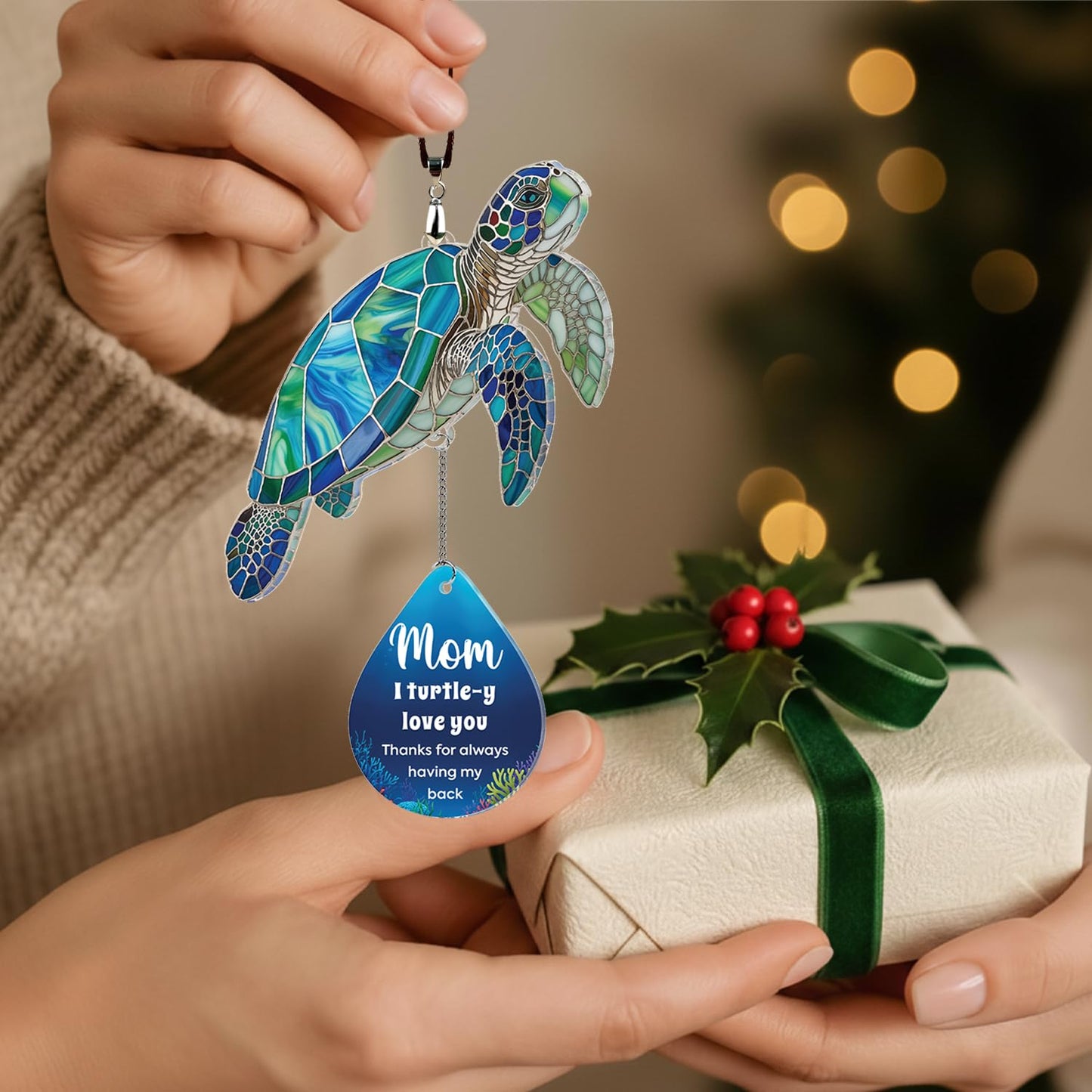 Gifts for Mom Mothers Day Birthday Gifts for Women - Mini Positive Turtle Gifts for New Bonus Step Mom Mama - I Love You Cute Stuff Things Stocking Stuffers for Moms - Turtle Desk Decor