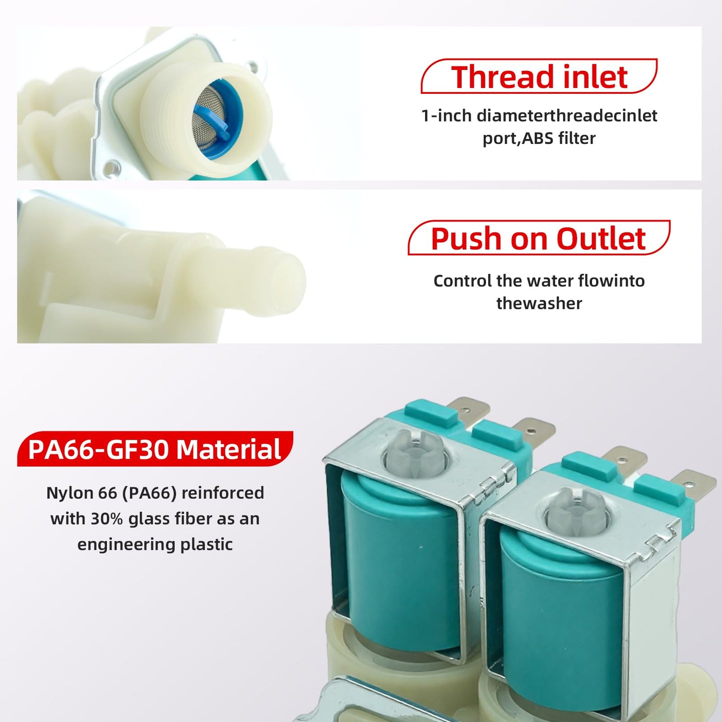 WF45R6100AP WF45T6000AV Cold & Hot Washer Water Inlet Valve Set Fit for Samsung WF45T6000AW WF45R6100A WF45R6100AC WF45R6100AW WF45R6300AV WF45R6100AV WF45R6300AC WF45R6300AP WF45R6300AW WF45T6000AP