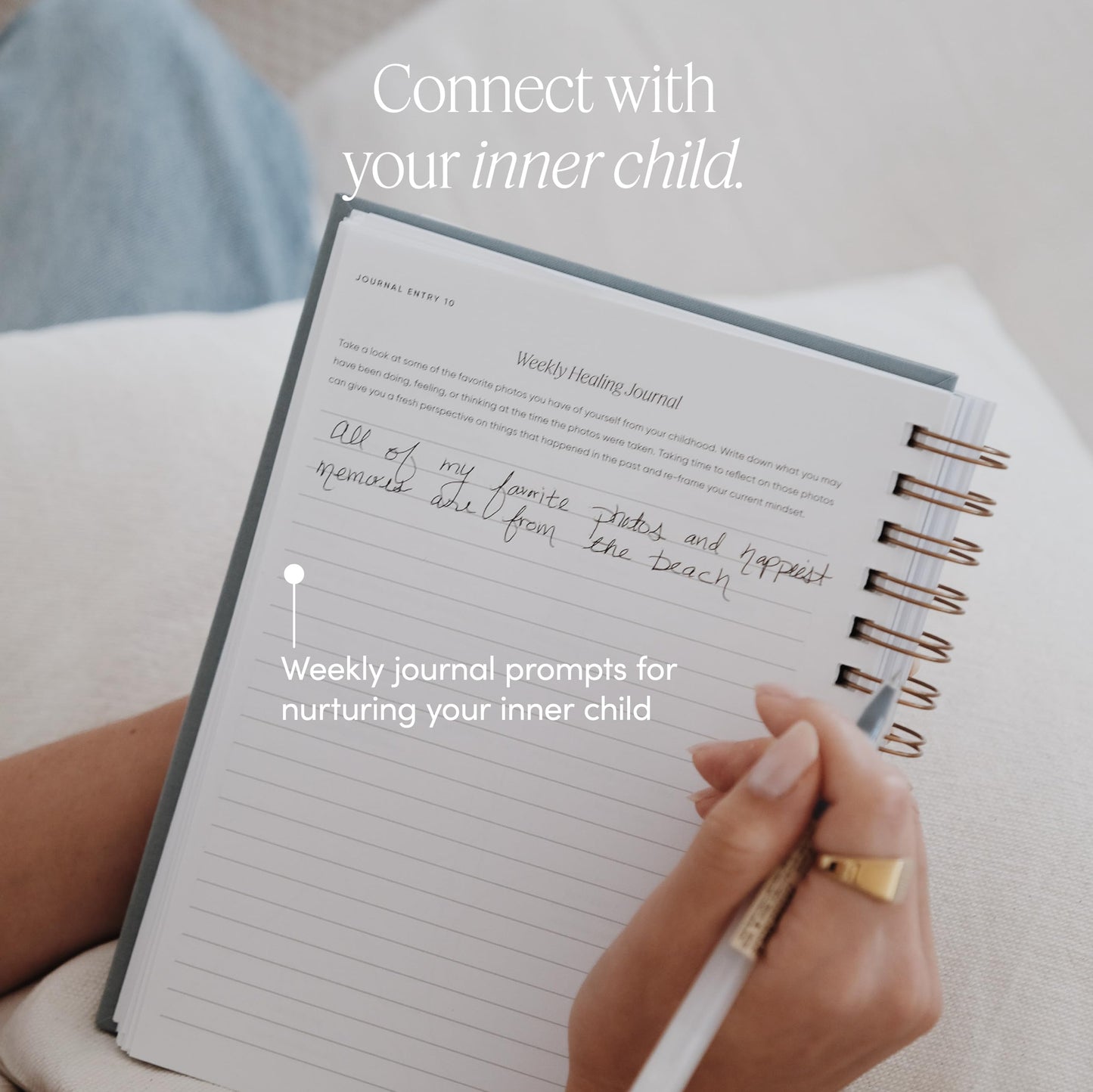 The Inner Work Journal: Mental Health Journal to Relieve Anxiety & Depression for Men & Women With Prompts - Guided CBT Journal for Inner Child Healing, Mindfulness, Reflection, and Stress Relief (Sand)