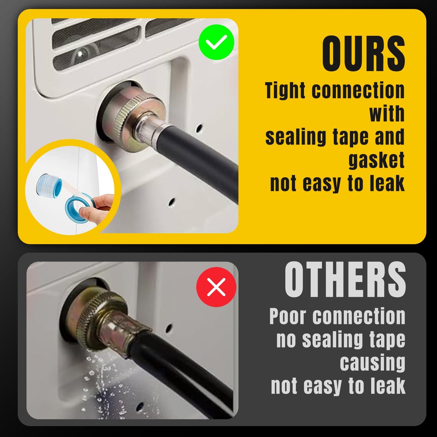 26FT Dehumidifier Drain Hose with 3/4 Inch FHT Leak-Proof and Rust-Resistant Connector Portable AC Tangle-Free Thickened Drain Hose Indoor Perfectly Fit Most Dehumidifier Models