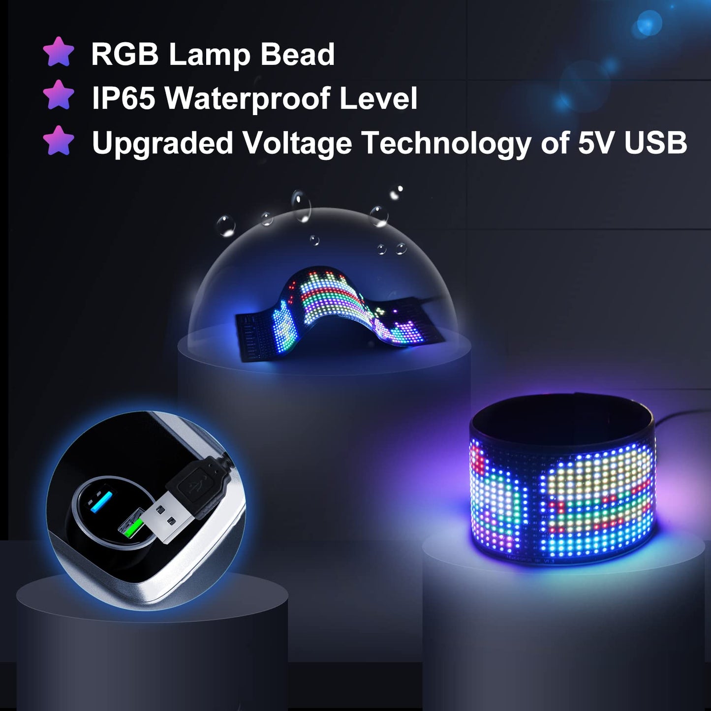 GOTUS Programmable LED Sign,String lights for festive decoration,Control by Bluetooth APP Control,DIY Design Text, Patterns, Animations