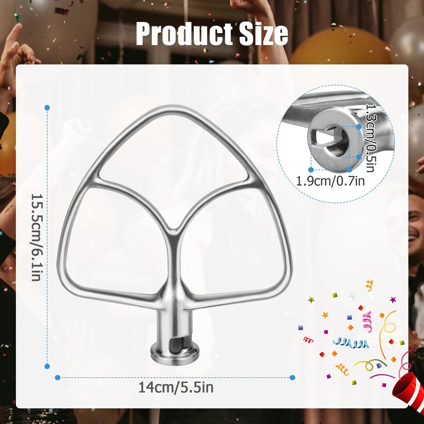 Stainless Steel K45B Coated Flat Beater for KitchenAid 4.5-5 Qt Mixer Paddle Attachment Flat Beater Fits Stand Mixer Bowls For KitchenAid 4.5-5 Quart Bowls, Kitchenaid Paddle Attachment