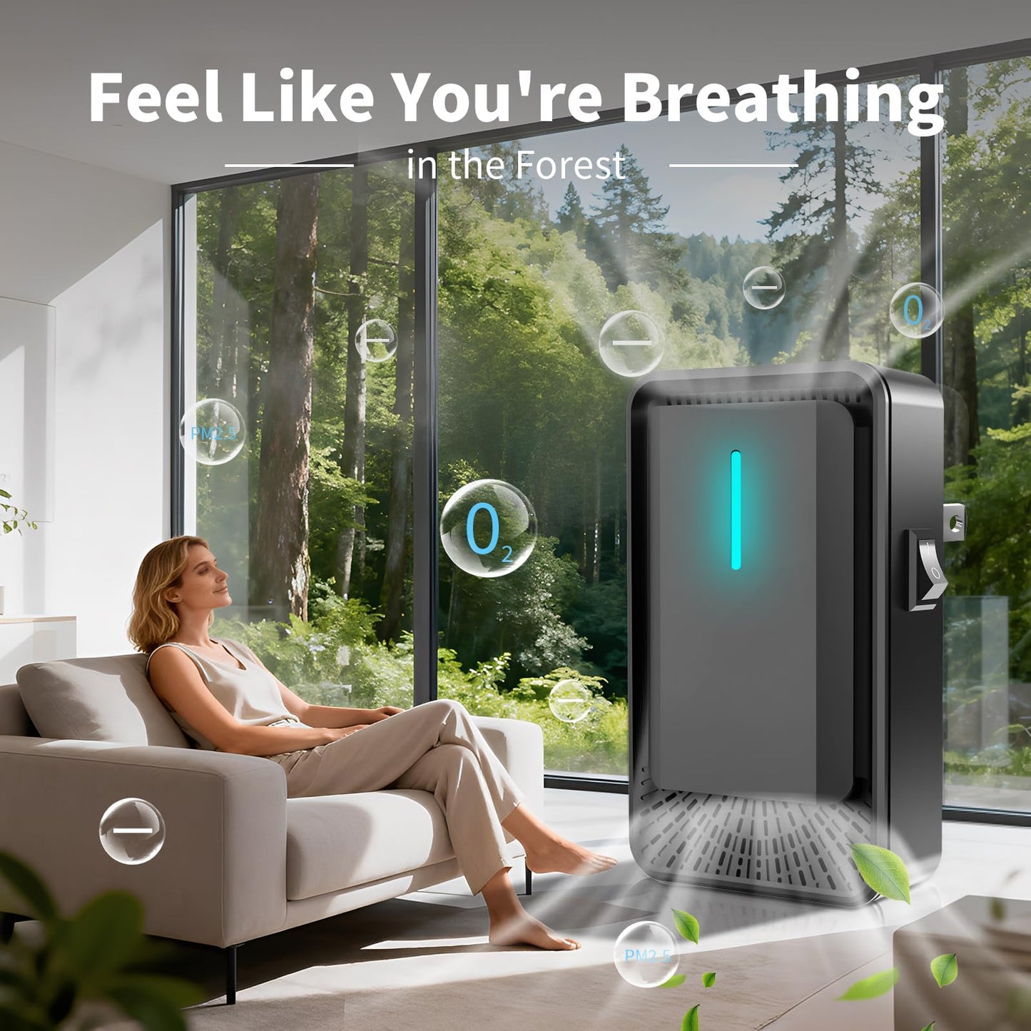 2026 Upgraded Air Ionizers for Dust Mites Plug in Air Purifier with Negative Ion Generator Quiet Odor Eliminator for Home, Bedroom, Office, Kitchen, Pet Odor, Smoke, Dust,6 Pack