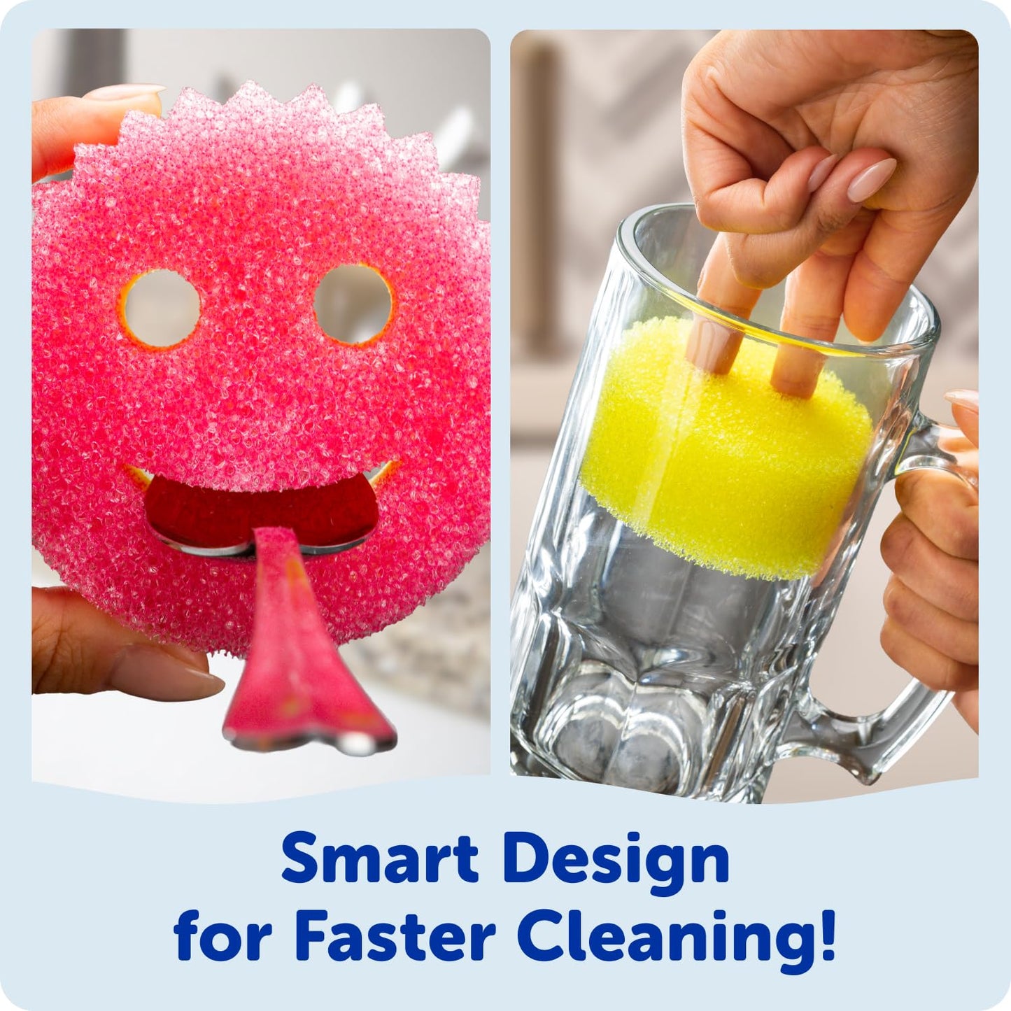 Scrub Daddy Original (4) + Scrub Mommy Kitchen Sponges (4) - Scratch-Free Dish Scrubber - Multipurpose Kitchen Cleaning Sponges - BPA Free Polymer Foam - Stain & Odor Resistant (8 Pack)