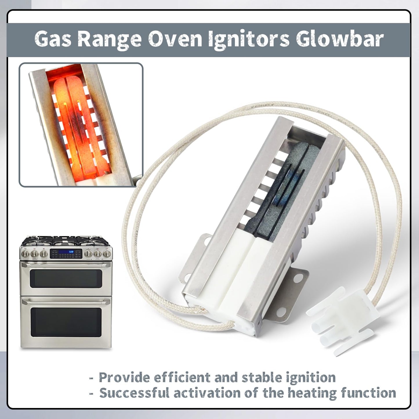Erchon WB13X25264 Gas Range Oven Igniters Compatible with GE CGS990SET1SS ZGP366LR2SS ZGP364NDR1SS ZGP364NDR2SS Range Ignitors Glowbar Replaces WB13K10040 4464424 AP5986243 PS11726669 EAP11726669