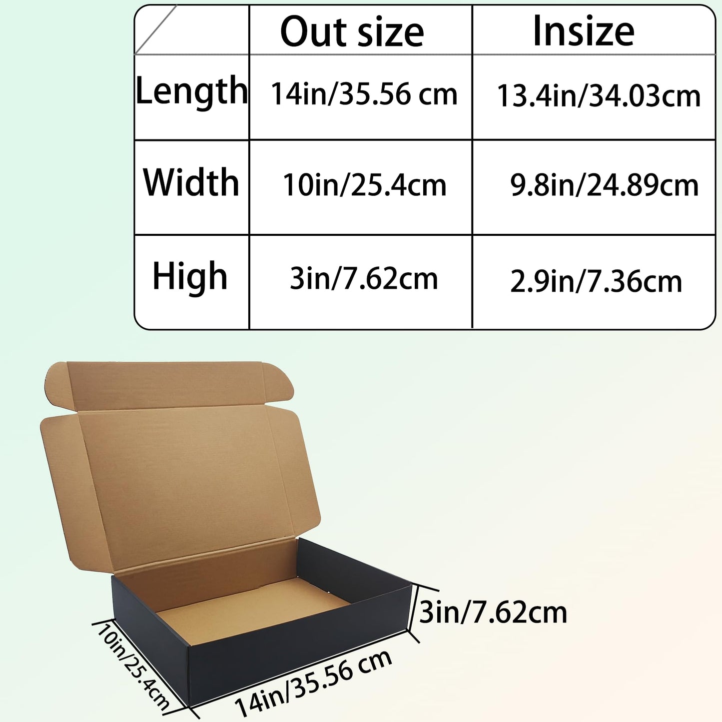 14x10x3 Black Shipping Boxes Set of 20, Corrugated Cardboard Mailers for Product Packaging & Mailing, Recyclable Small Business Shipping Supplies, Gift Boxes for Holiday Birthday Wedding Favors