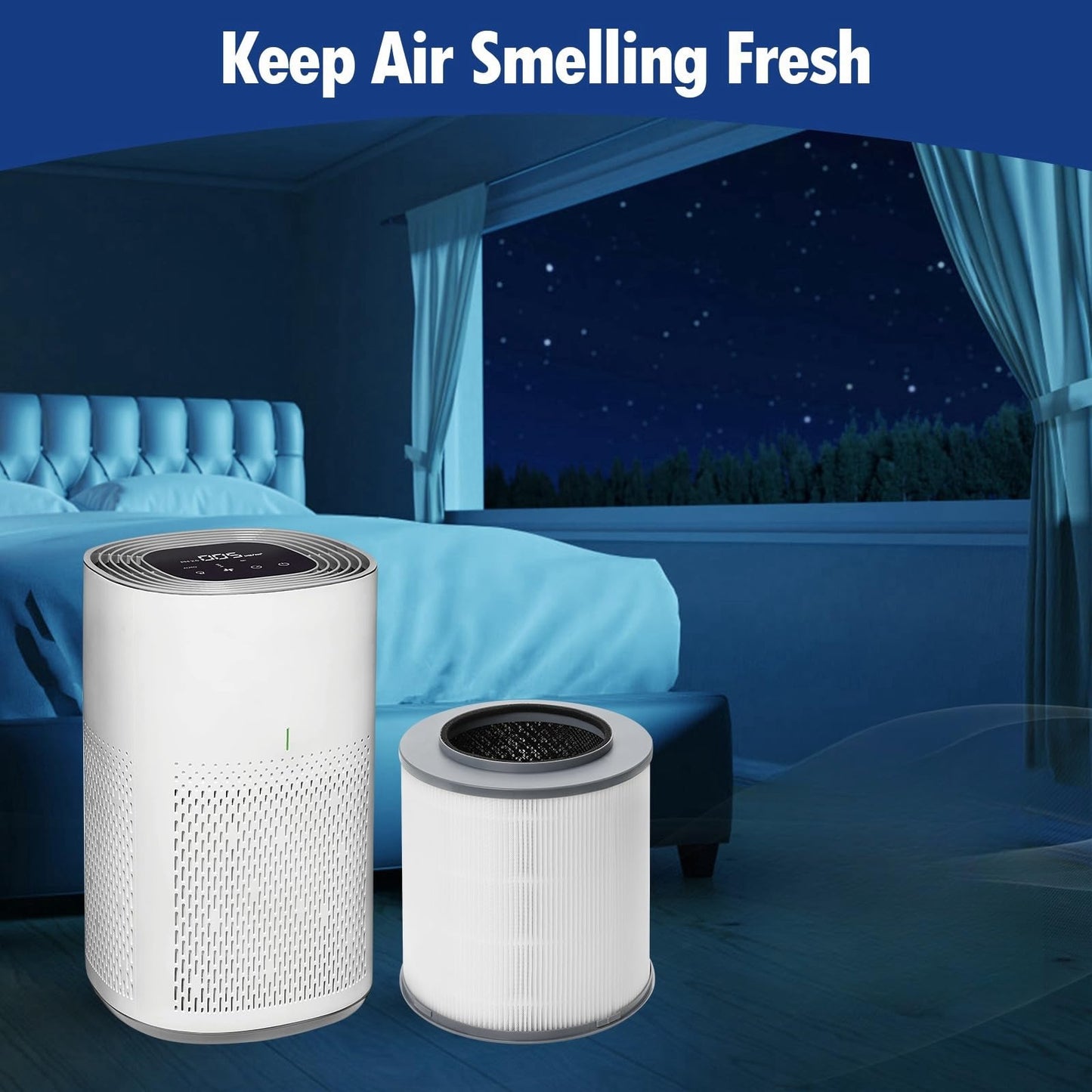 Senowi 2 Pack 12030 Medium Room Air Purifier Replacement Filter Compatible with Clorox 11030 & 11031 Air Cleaner Purifier for Home, 1,000 Sq. Ft. Capacity, Part #12030