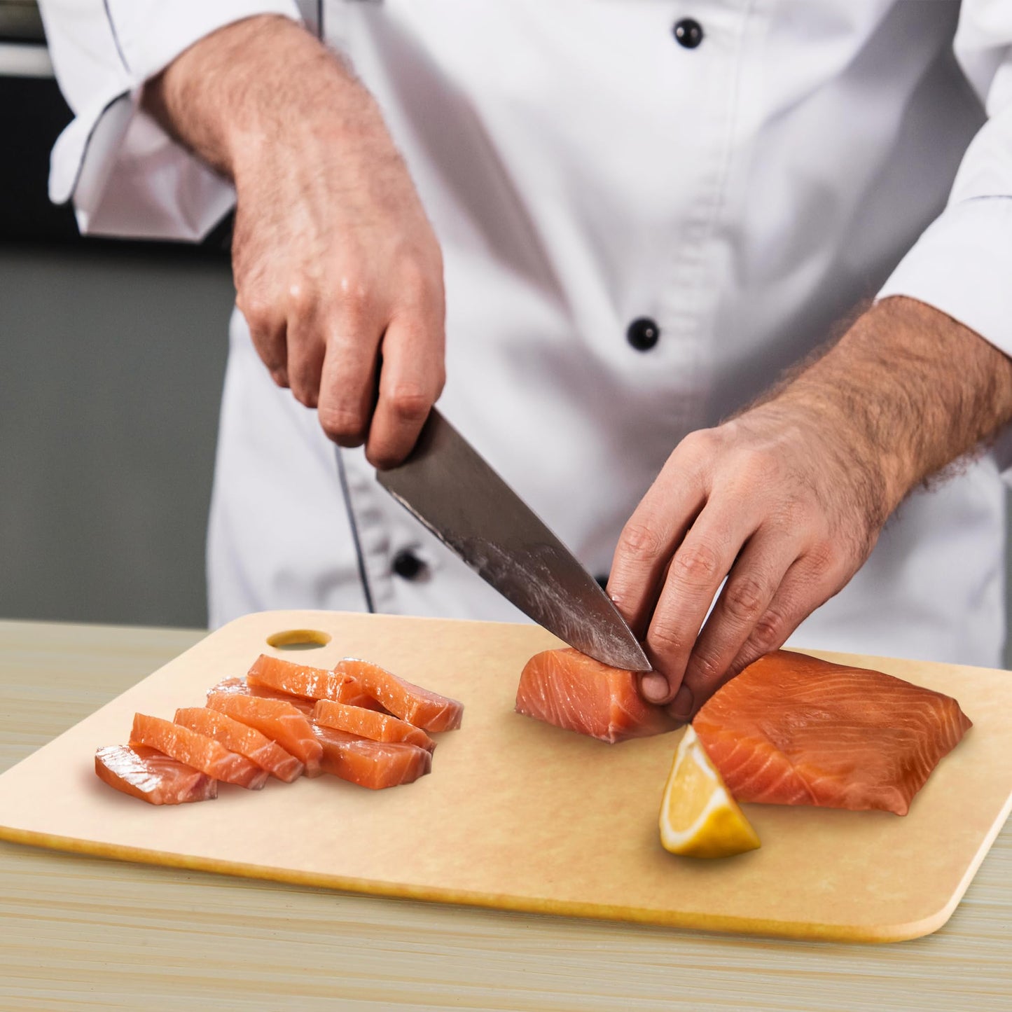 Dishwasher Safe Cutting Board - Extra Large Non Plastic Wood Composite Cutting Board for Kitchen, Thin Lightweight Wood Fiber Chopping Board, Heat Resistant up to 350°F, Knife Friendly, 18 x 12 Inch