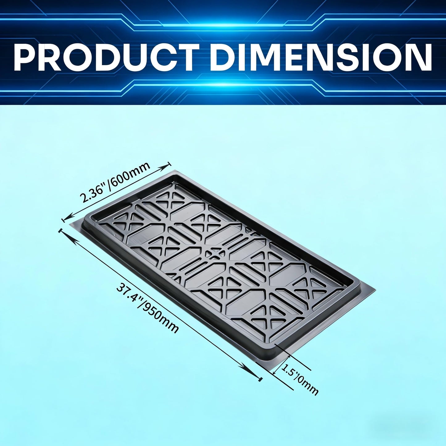 Oil Drain Pan for Car Maintenance, 37.4"x23.6"x1.5" Heavy Duty Oil Drip Tray with Geometric Channel Design | HDPE Oil Catch Pan for Vehicle Lifts, Garages & Workshops | Leak-Proof Oil Leak Catcher Pan