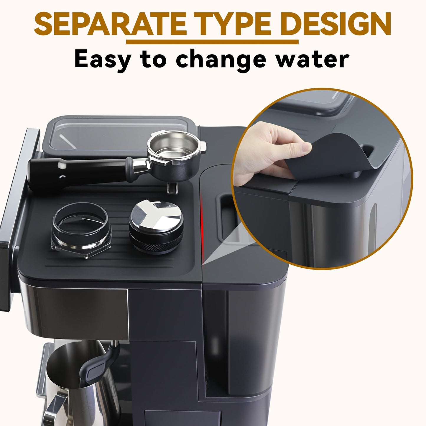3-in-1 Silicone Coffee Mat + Coffee Tamper Base + Top Mat for Ninja Espresso Machine, Accessories for Ninja Luxe Cafe ES601/ES701