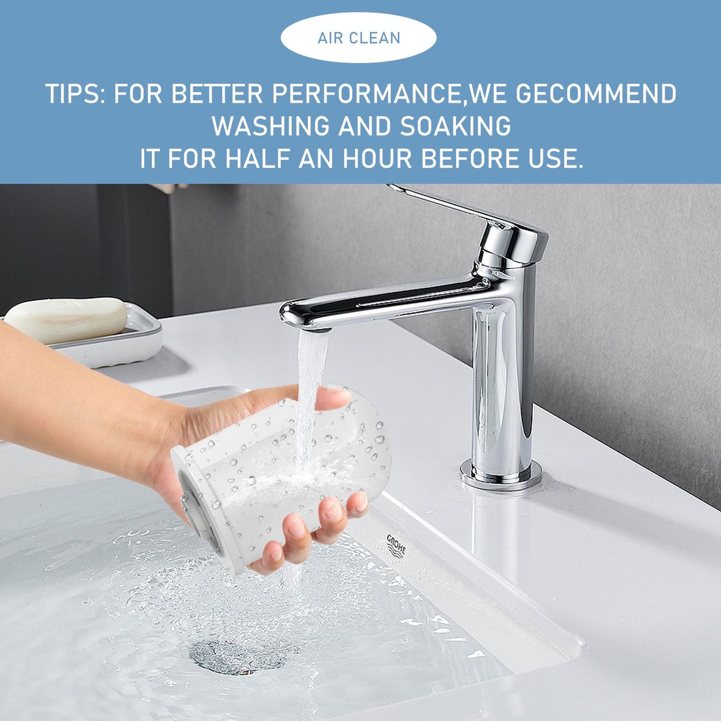 Mixzeny A250 Aqua Pro 2-in-1 Humidifier Water Filter Replacement Compatible with BONECO & AIR-O-Swiss Aqua Pro 2-in-1 Ultrasonic Humidifiers (3 Cartridges)