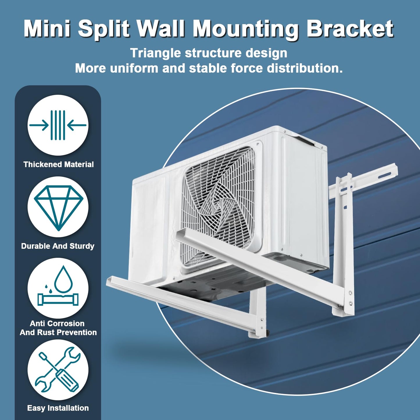 Sikawai Mini Split Mounting Bracket for 18000 Btu to 24000 Btu Mini Split Air Conditioner Mini Split Wall Mounting Bracket, Support Up to 480 Lbs Mini Split Bracket
